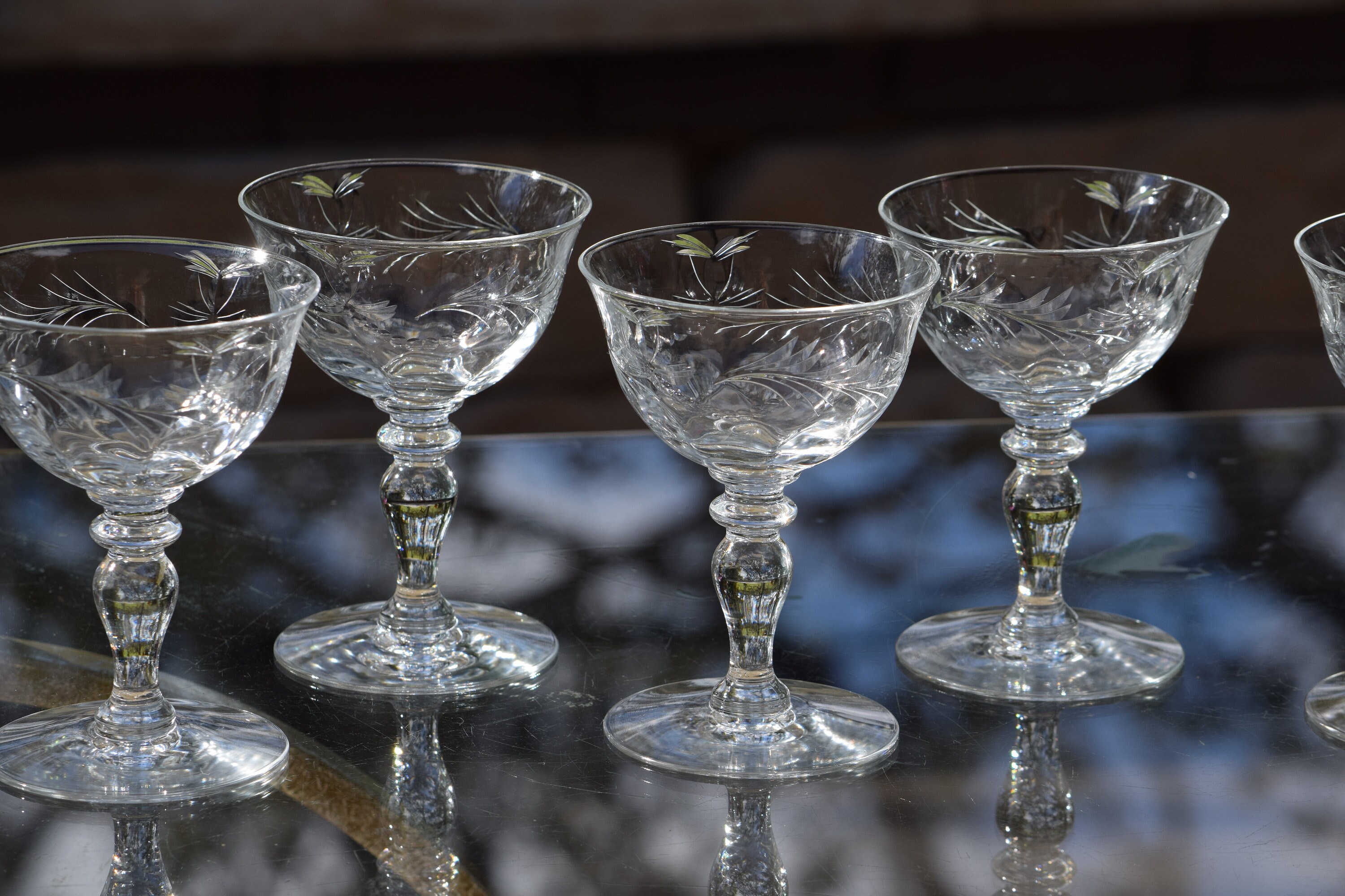 6 Vintage Hawkes Crystal Cocktail Glasses Hawkes Louise C 1950 S Vintage Crystal Champagne