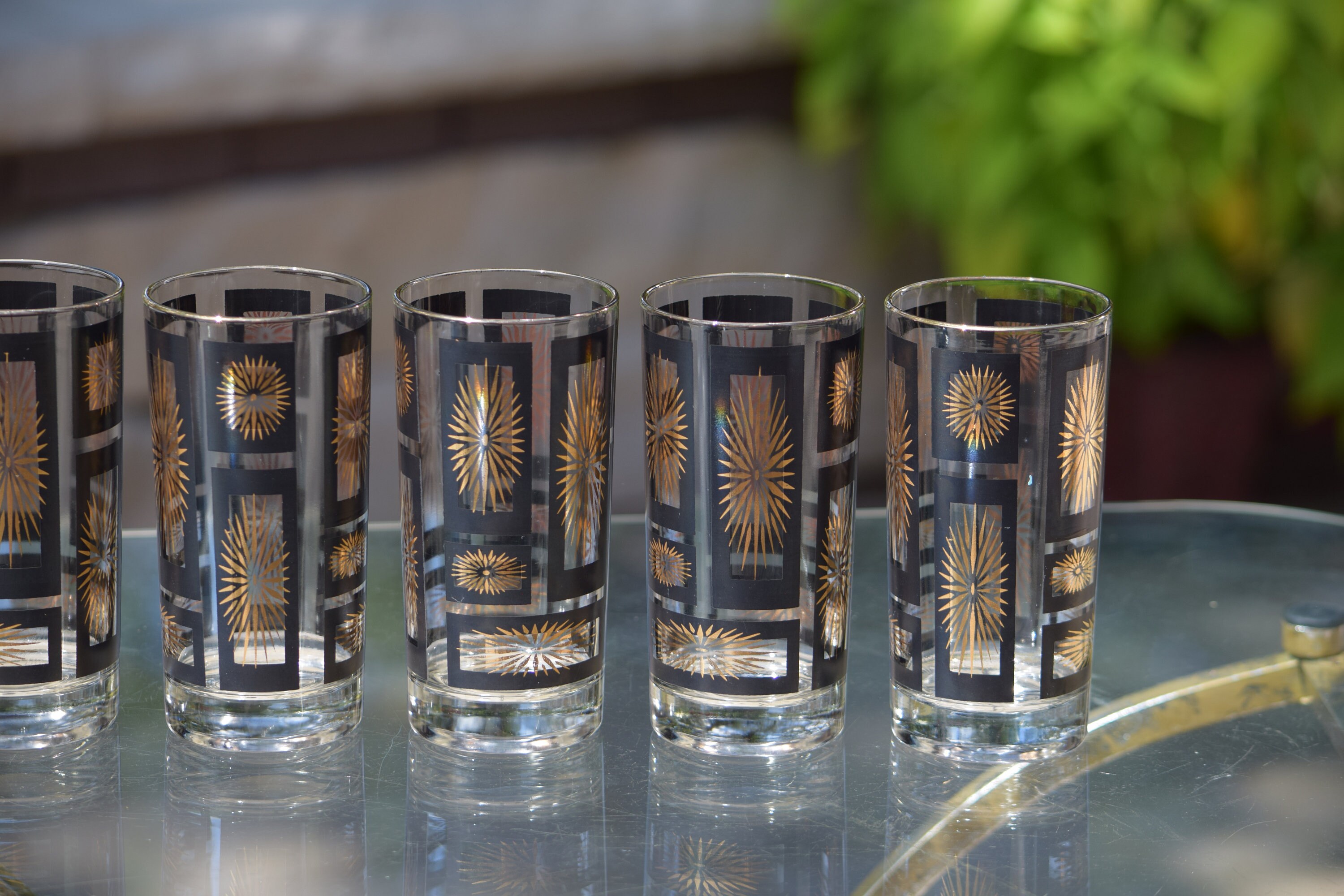 Vintage Gold Cocktail Highball Glasses, Set of 6, Vintage Centaur Greek  Roman Mid Century Highballs, Vintage Whiskey Bourbon Glasses