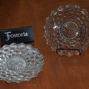 Vintage Fostoria Glass Appetizer Plates: American Clear, Set of 4