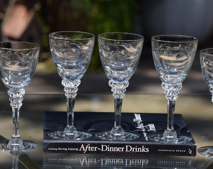 Sip Your Ports In STYLE!  7 Vintage Port Wine Glasses ~ Cordials, Tiffin Franciscan, Mimi,  1960's, 3.5 oz After Dinner Dessert Wine Glasses