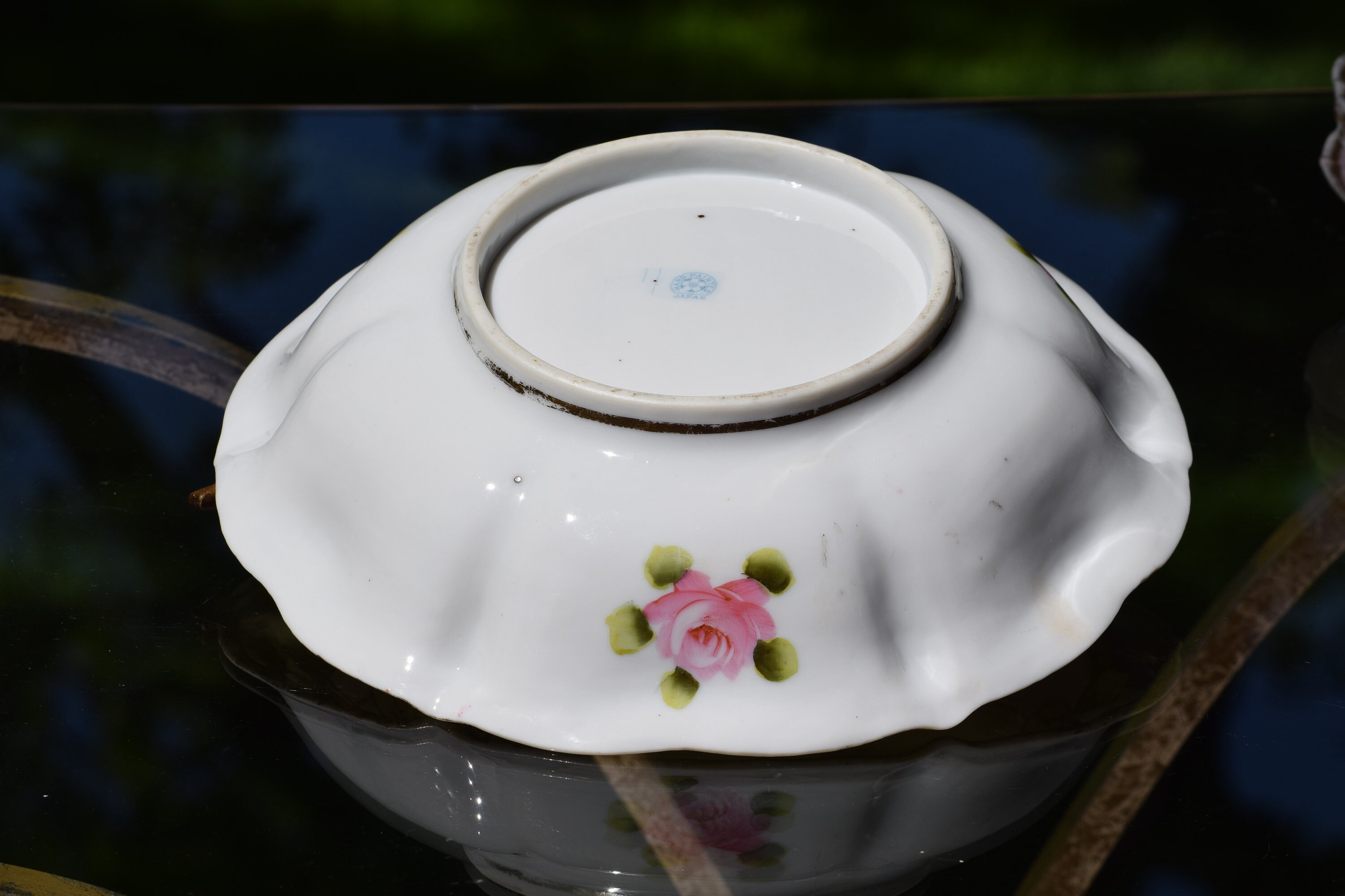 Vintage Porcelain Berry Bowl Set, Hand Painted Japan Porcelain Bowls