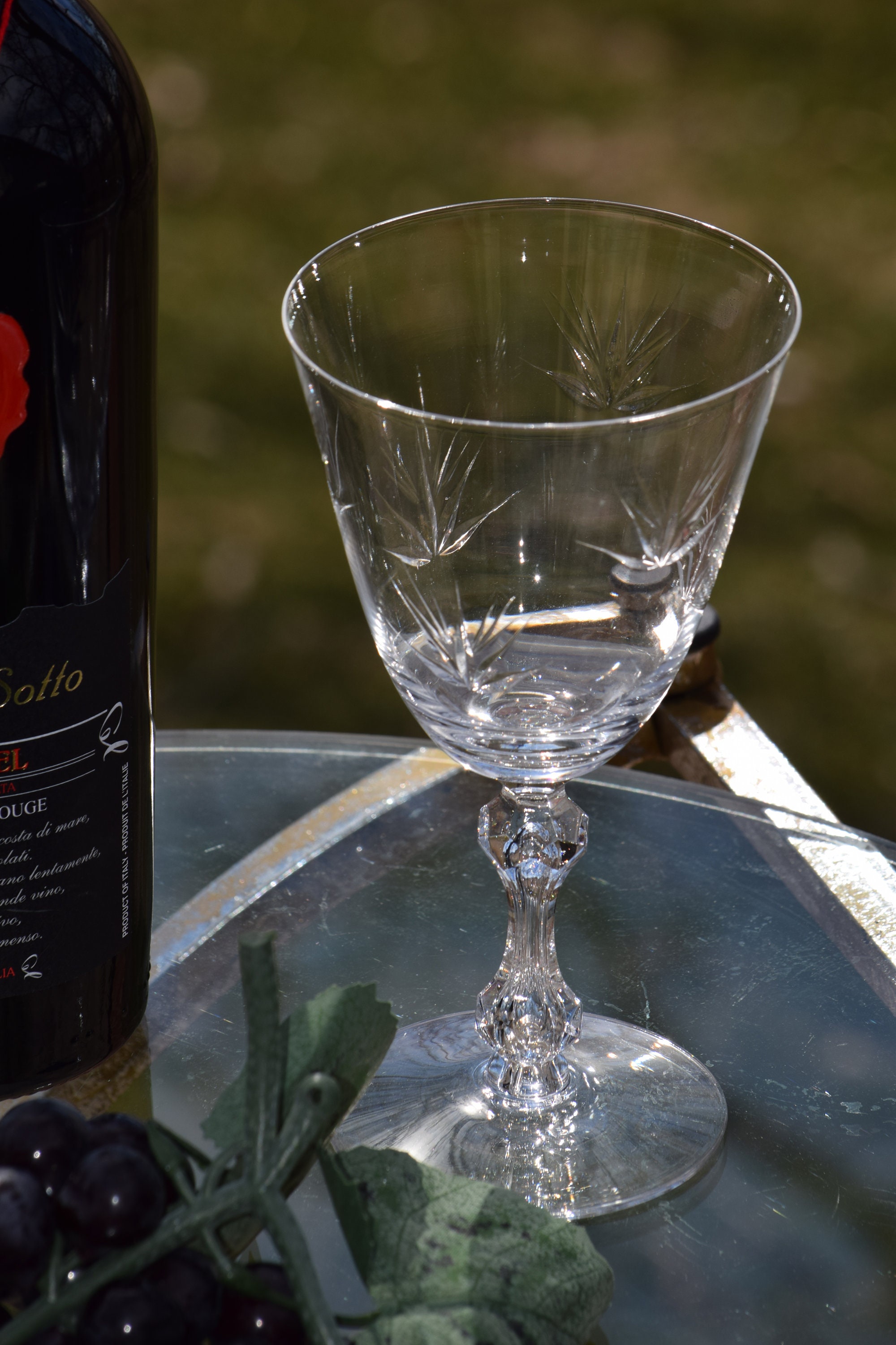 etched crystal wine glasses