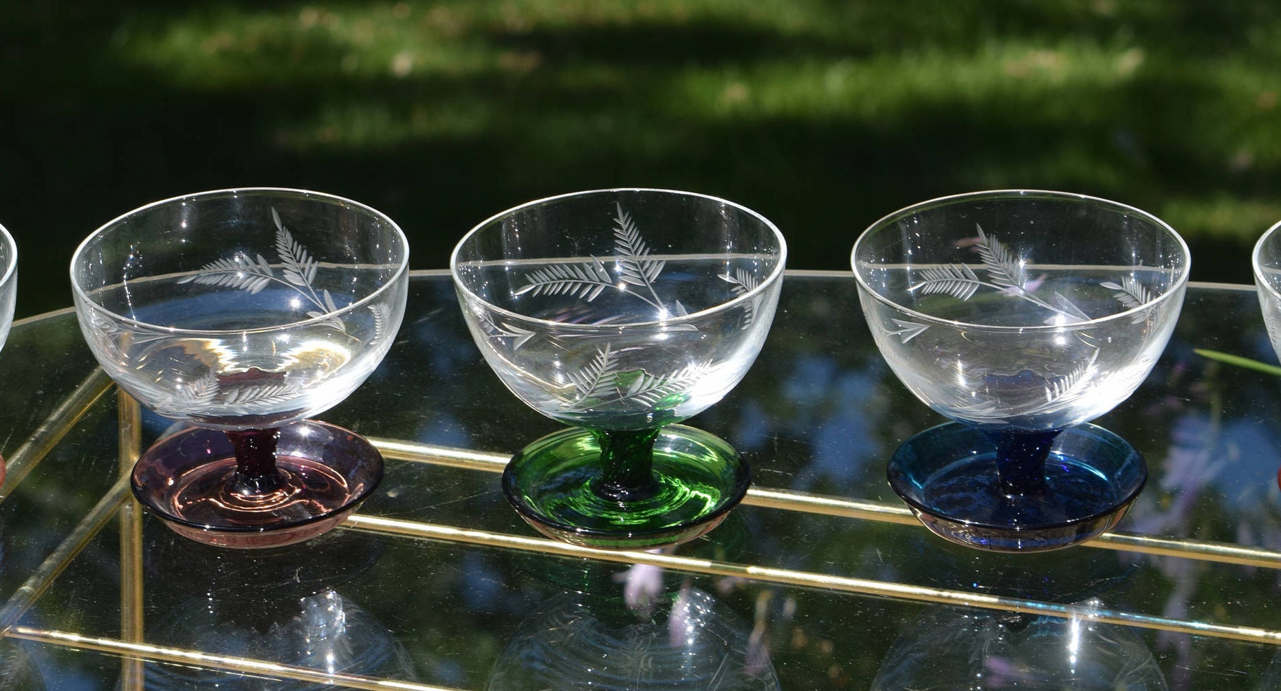 Vintage Cocktail Martini Glasses, Set of 5, Vintage Cocktail