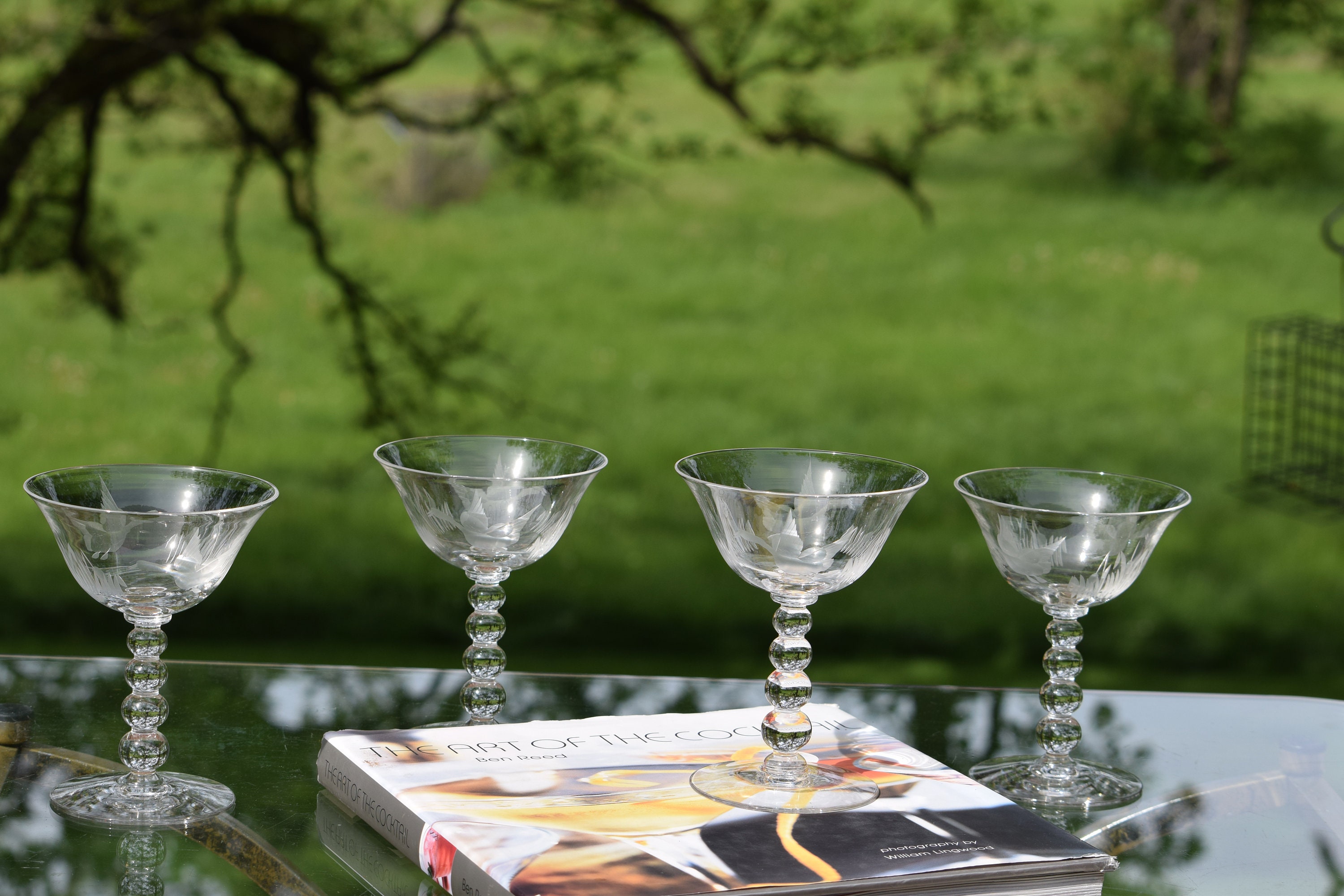 6 Vintage Cocktail - Martini Glasses, Candlewick, circa 1950's