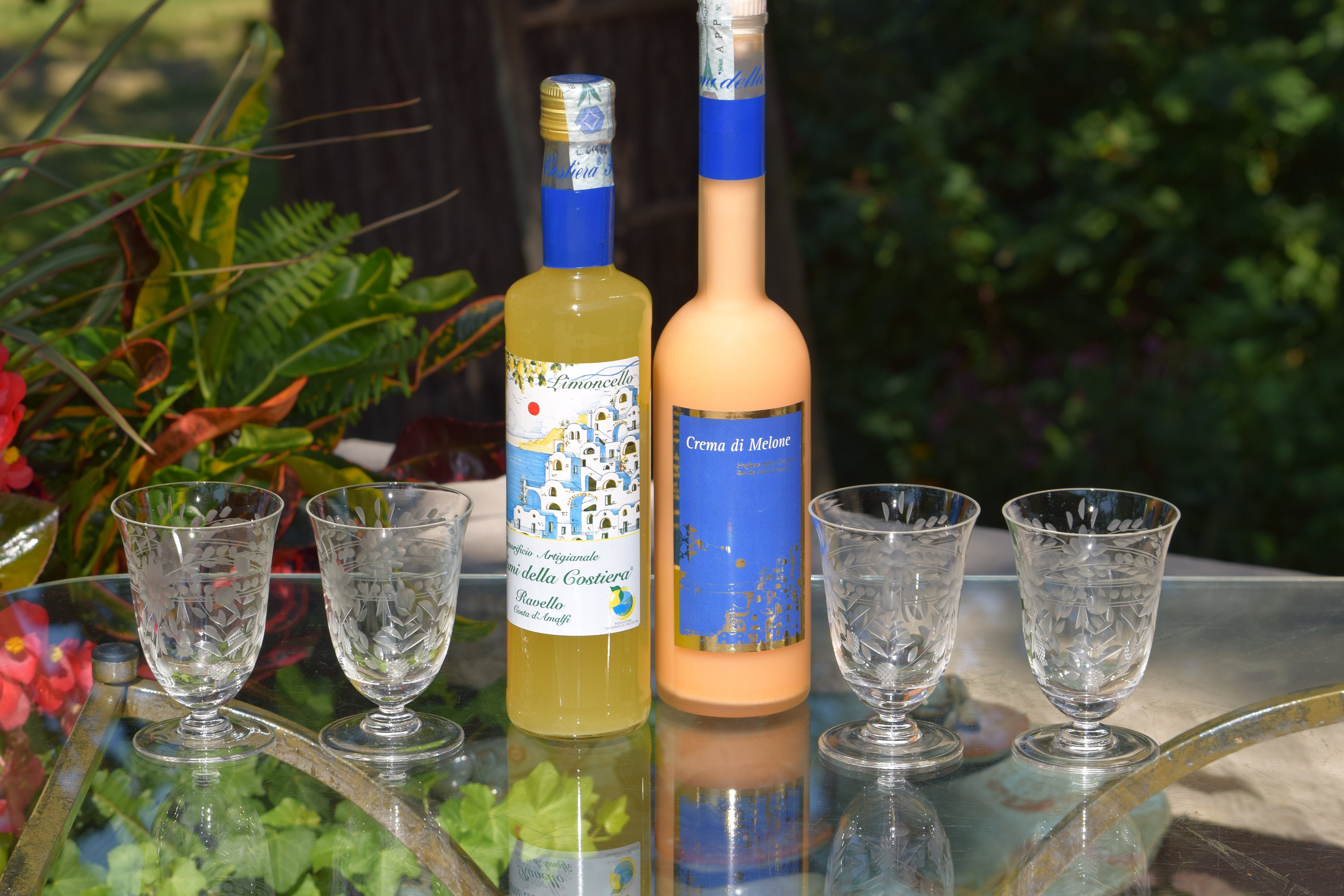 4 Vintage Etched Wine Glasses, 1950's, 6 oz After Dinner Drinks Port