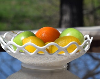 Vintage Milk Glass White Bowl, Vintage White Fruit Bowl, Imperial Glass, 1940's, Vintage Style Home ~ Kitchen Decor, Shabby Chic Bowl