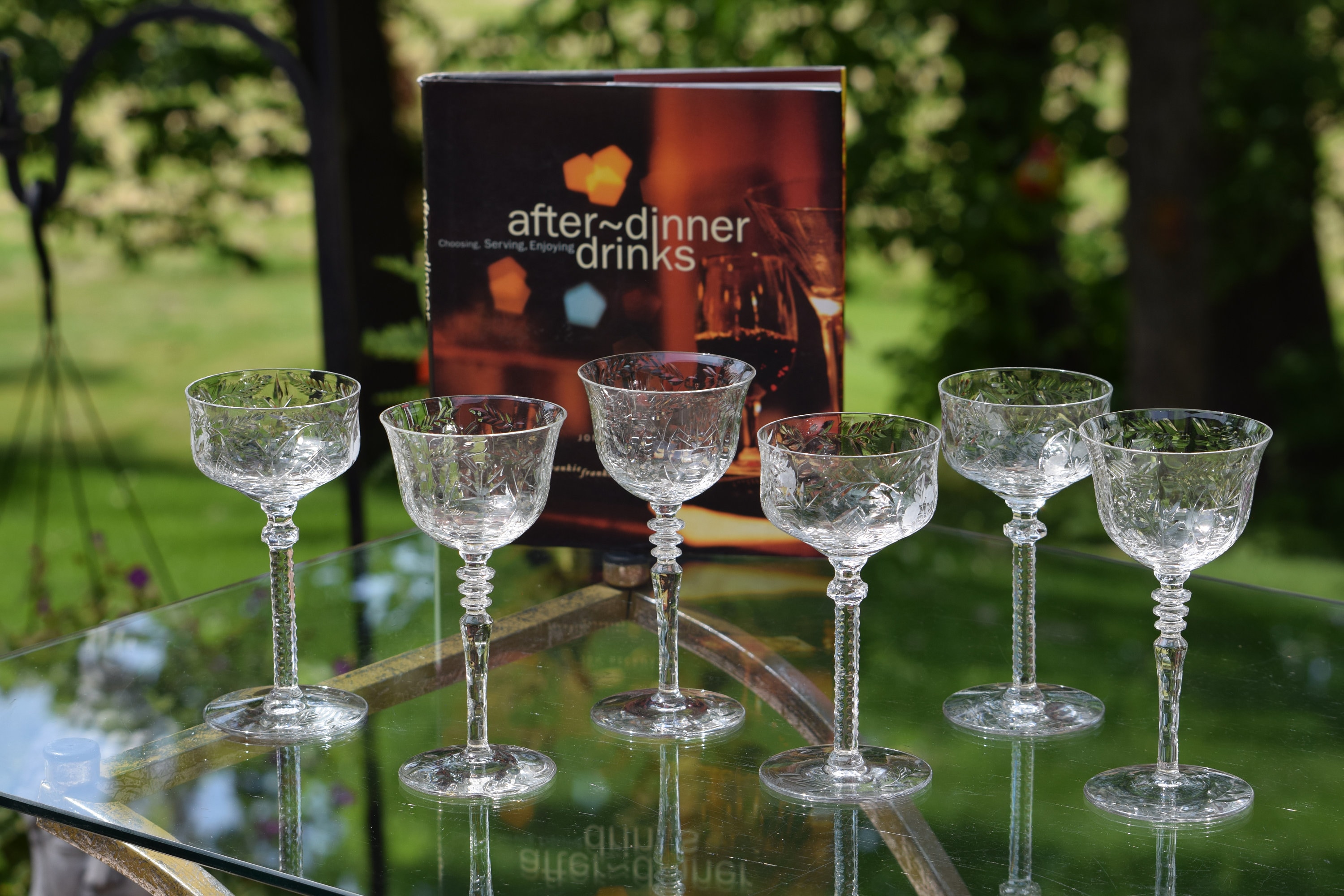 4 Vintage Etched Port Wine - Liqueur Glasses, Set of 4 Mis-Matched 3 oz Cocktail  Glasses, After Dinner Drinks ~ Crystal 3 oz Cocktail Glass