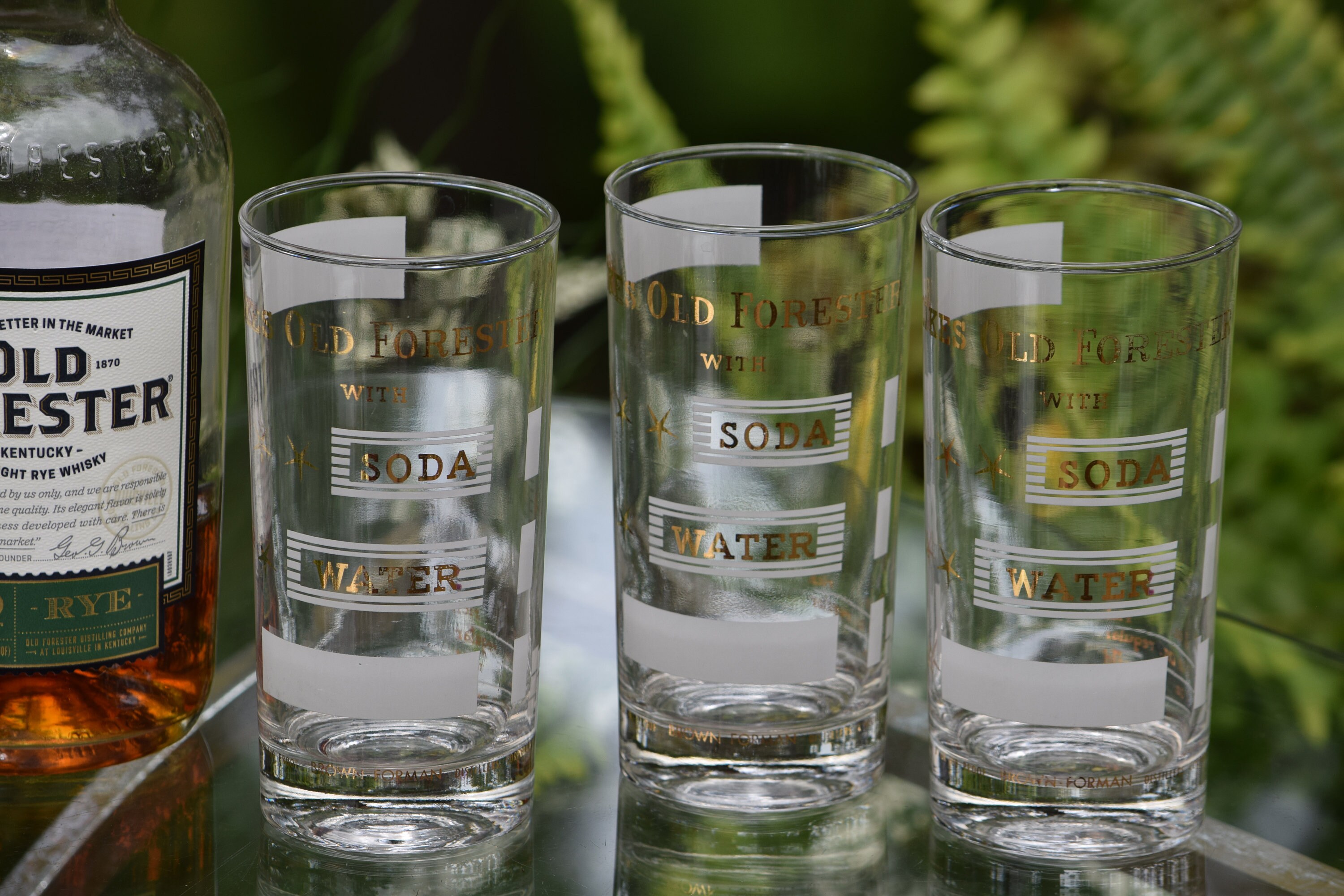 6 Vintage Cocktail Highball Glasses, Whiskey~ Bourbon Highballs