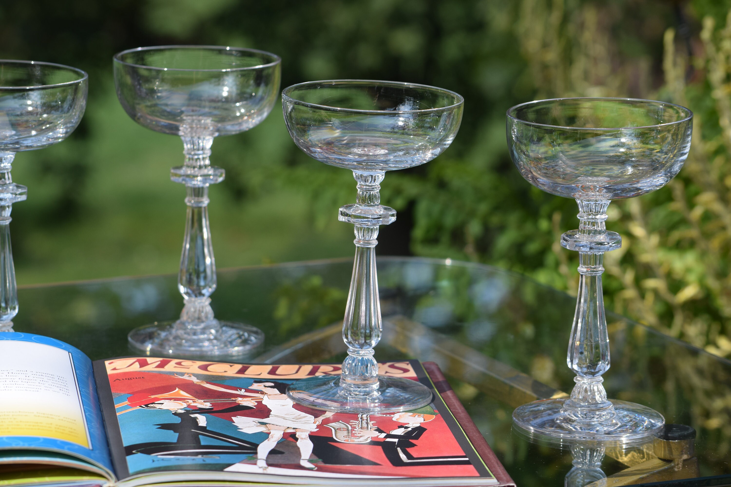 Vintage Cocktail Glasses, Set of 5, circa 1970's, Vintage Champagne