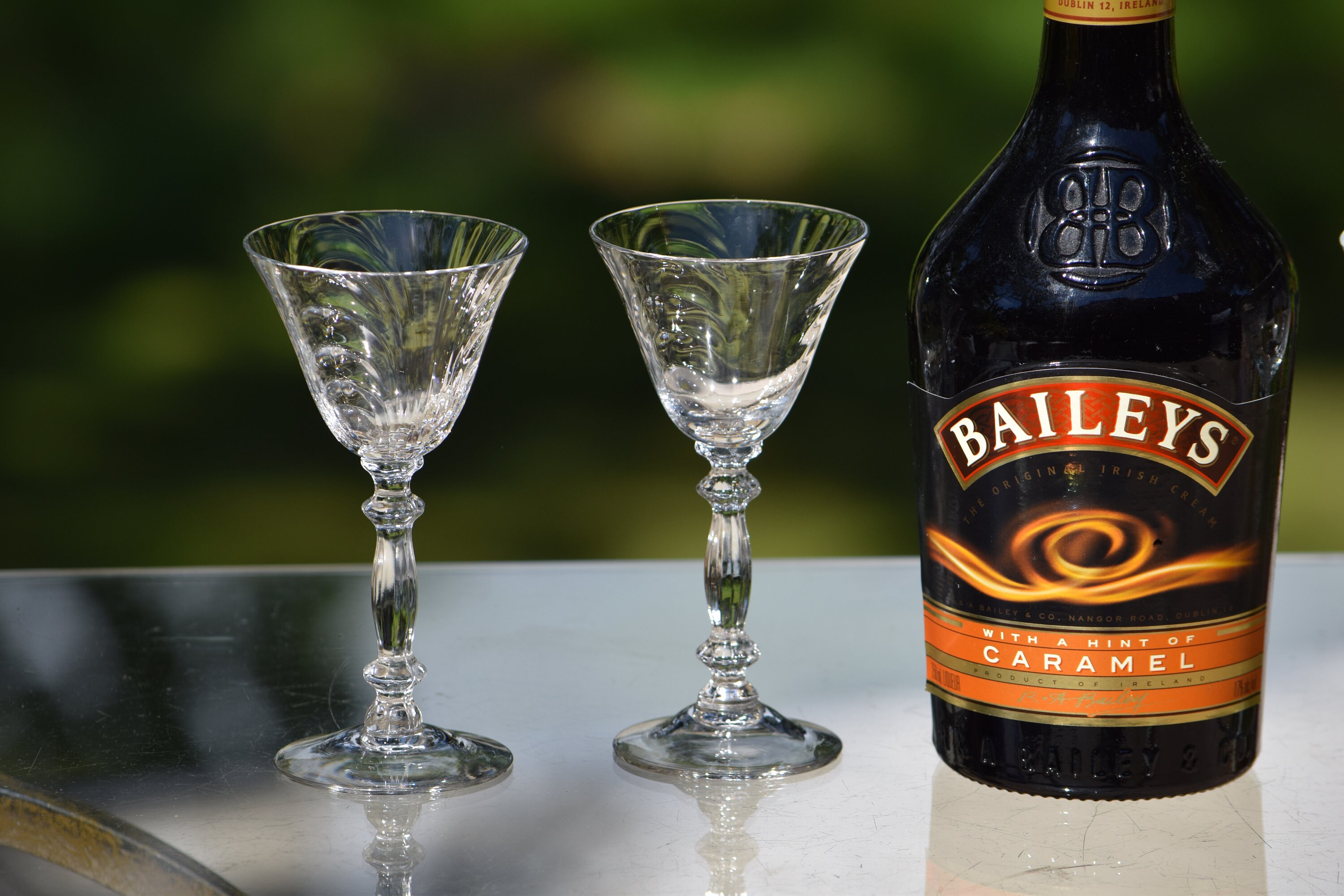 4 Vintage Etched Wine Liquor Glasses, Set of 4 MisMatched 23 oz