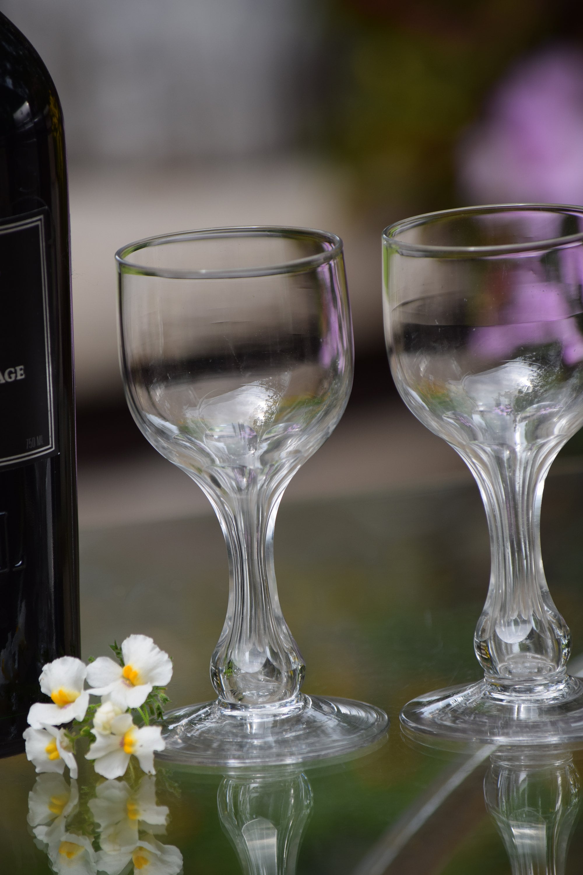 6 Vintage Hollow Stem Port Wine Glasses, 1960's, After Dinner Drinks - 4 oz  - Port Wine glasses, 4 oz Dessert Wine Glasses - Cordials