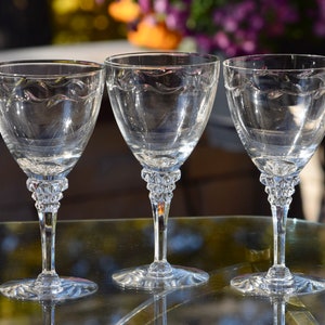Vintage Etched Crystal Wine Glasses - Tiffin Franciscan 1950s (Set of 6)
