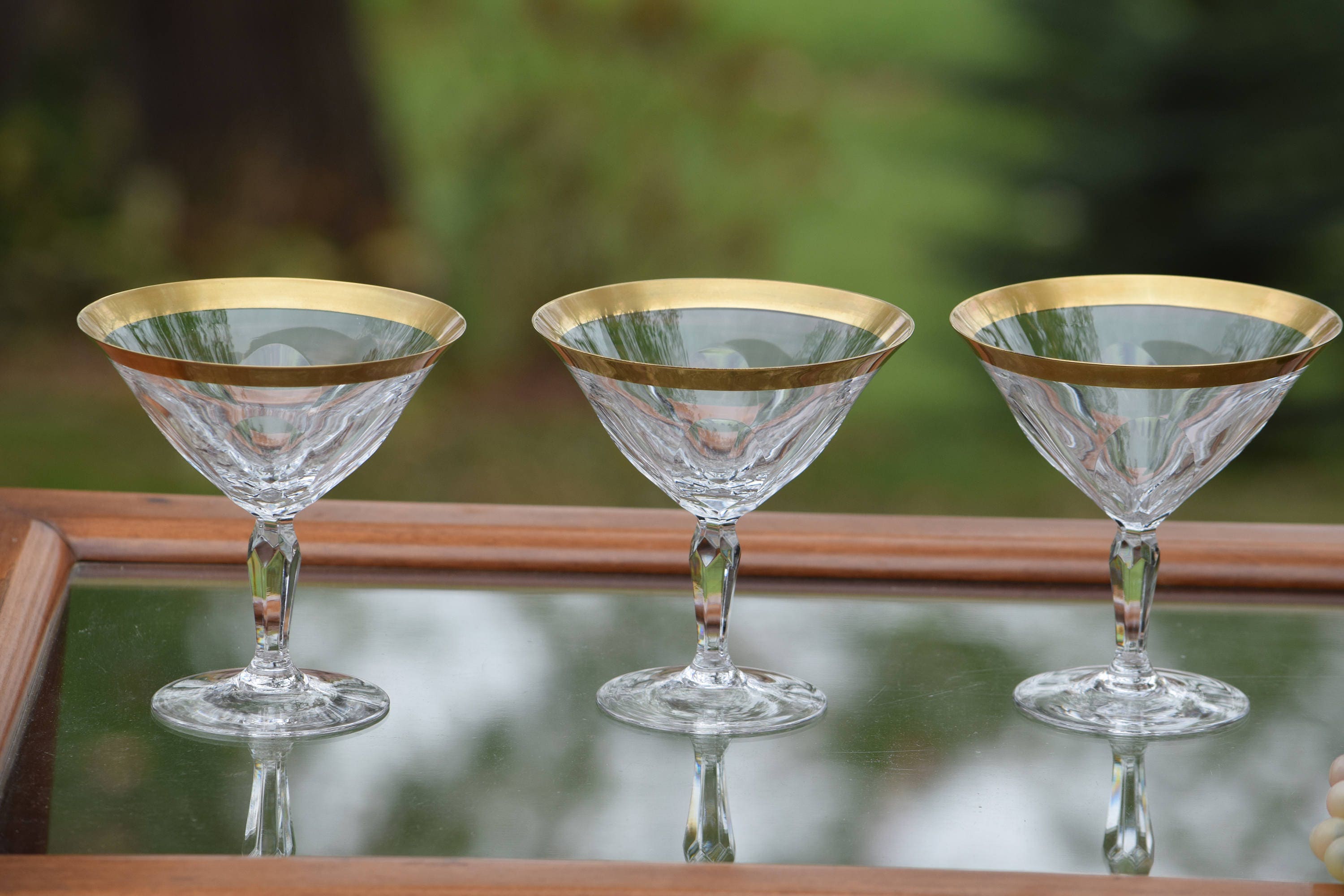vintage gold cocktail glasses