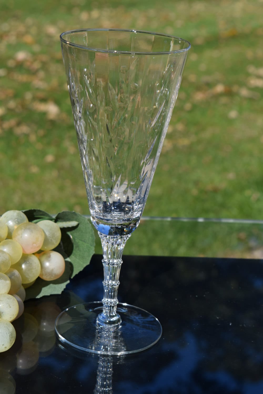 Vintage Champagne Flutes Glasses Set Of 5 Crystal