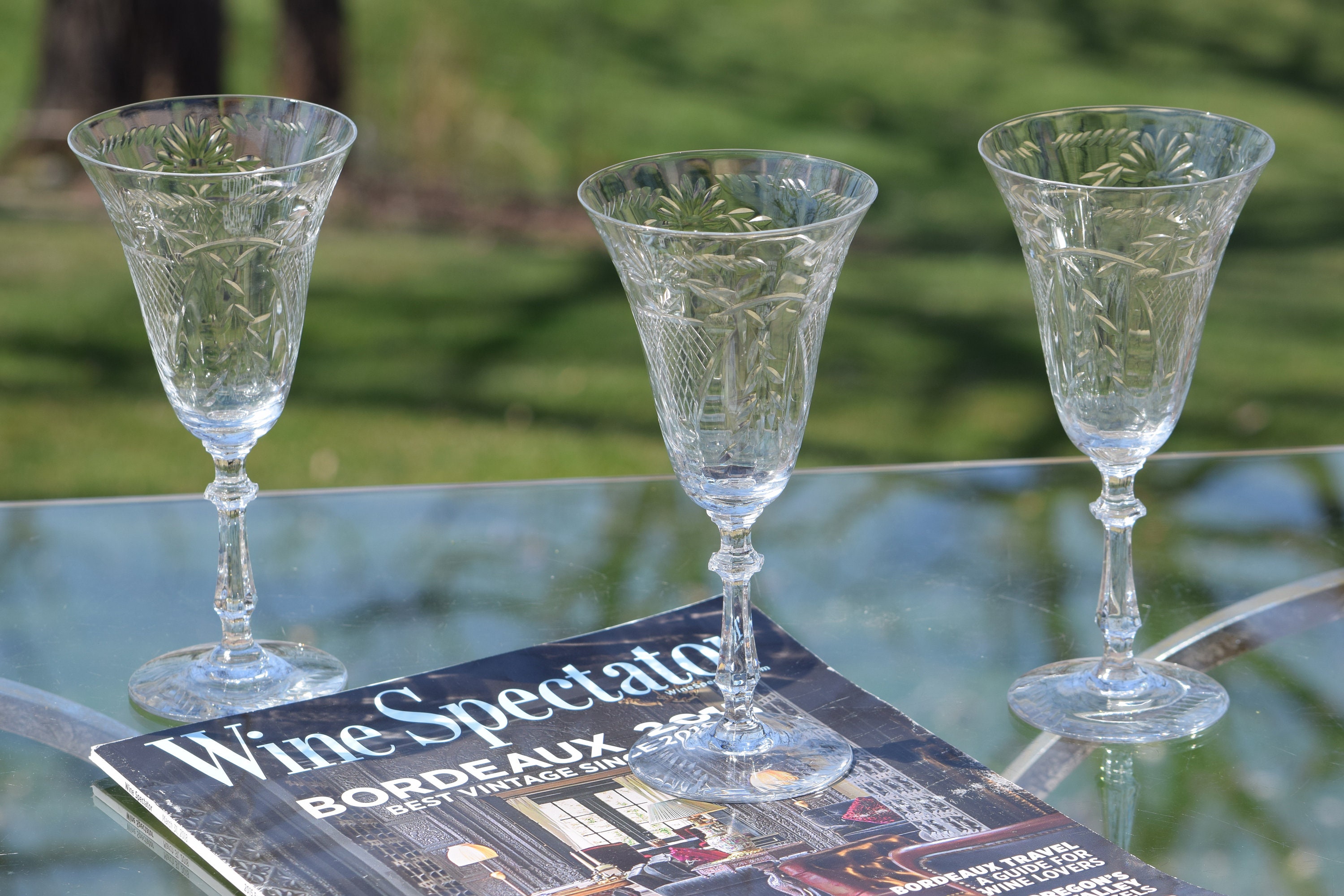 Vintage Etched Crystal Cocktail Glasses - Set 4 – J. Earl & Sons