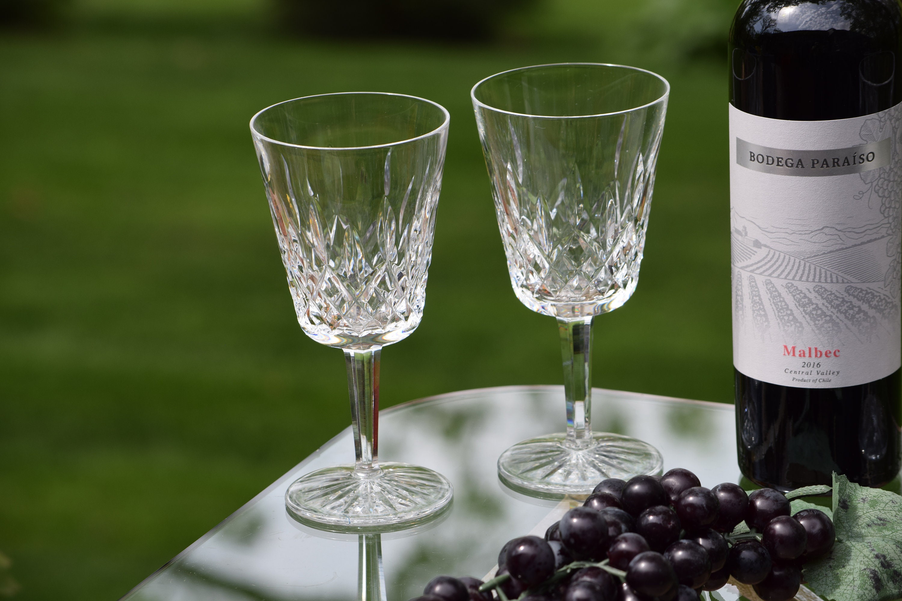 Vintage Crystal Wine Glasses, CRYSTAL WATERFORD, Lismore, 8 oz, 1950's