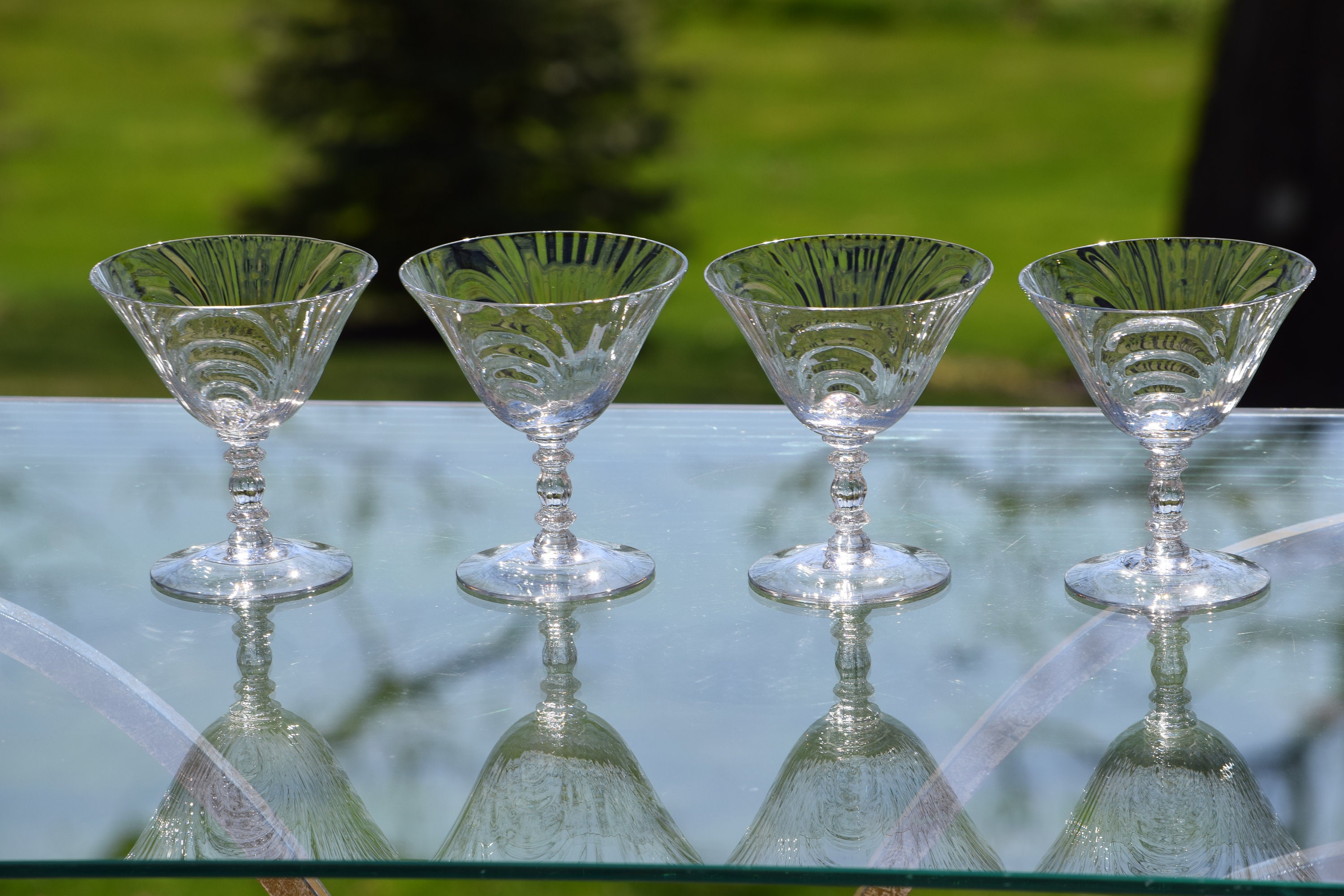 Vintage Crystal Cocktail Martini Glasses Set Of 4 Vintage 1940 S Champagne Glasses Vintage