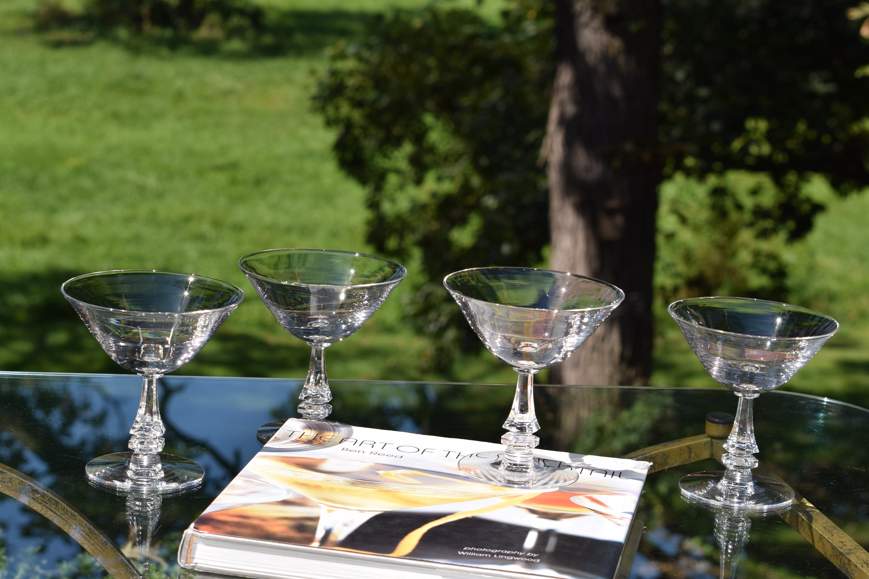 Vintage Martini Cocktail Glasses, Set of 4, Mixologist Craft Cocktail