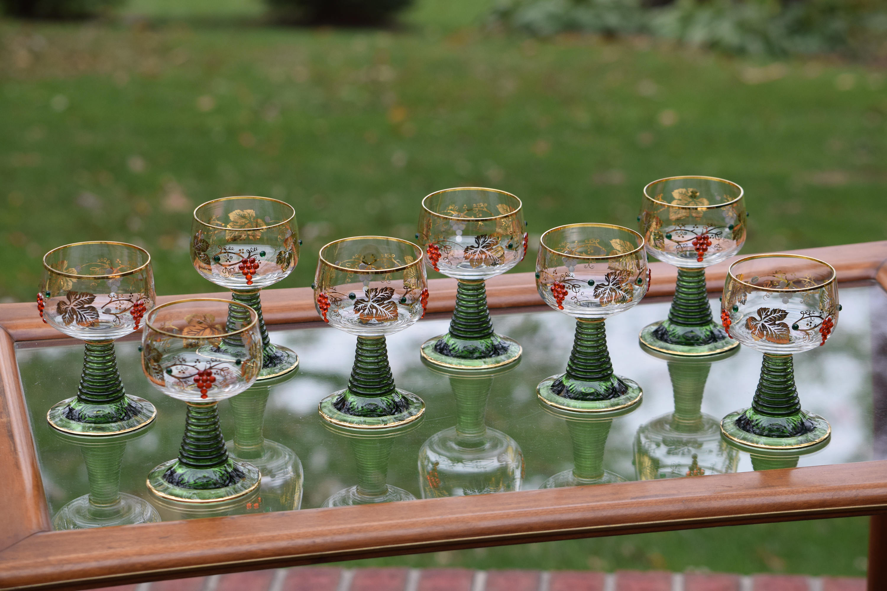 Vintage Rhinestone Gold Wine Glasses, Set of 8, Unique Wine Glasses, Small  Port Wine, Dessert Wine Glasses, Christmas glasses