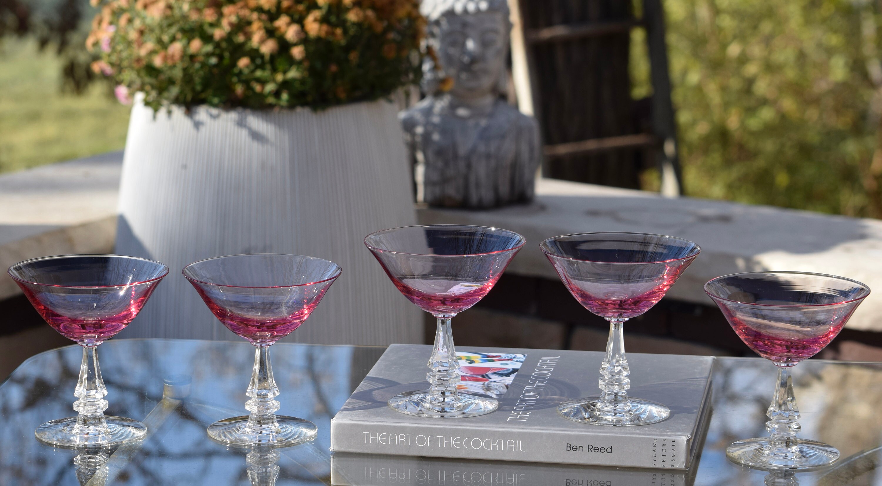 Crystal Martini Glasses - Pink – Simple Fine Food