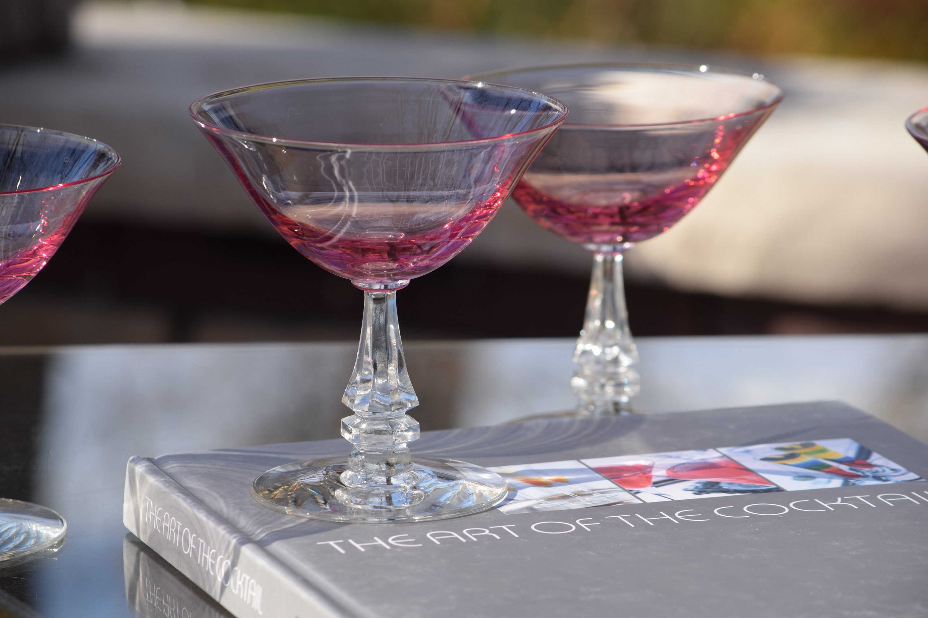 Crystal Martini Glasses - Pink – Simple Fine Food