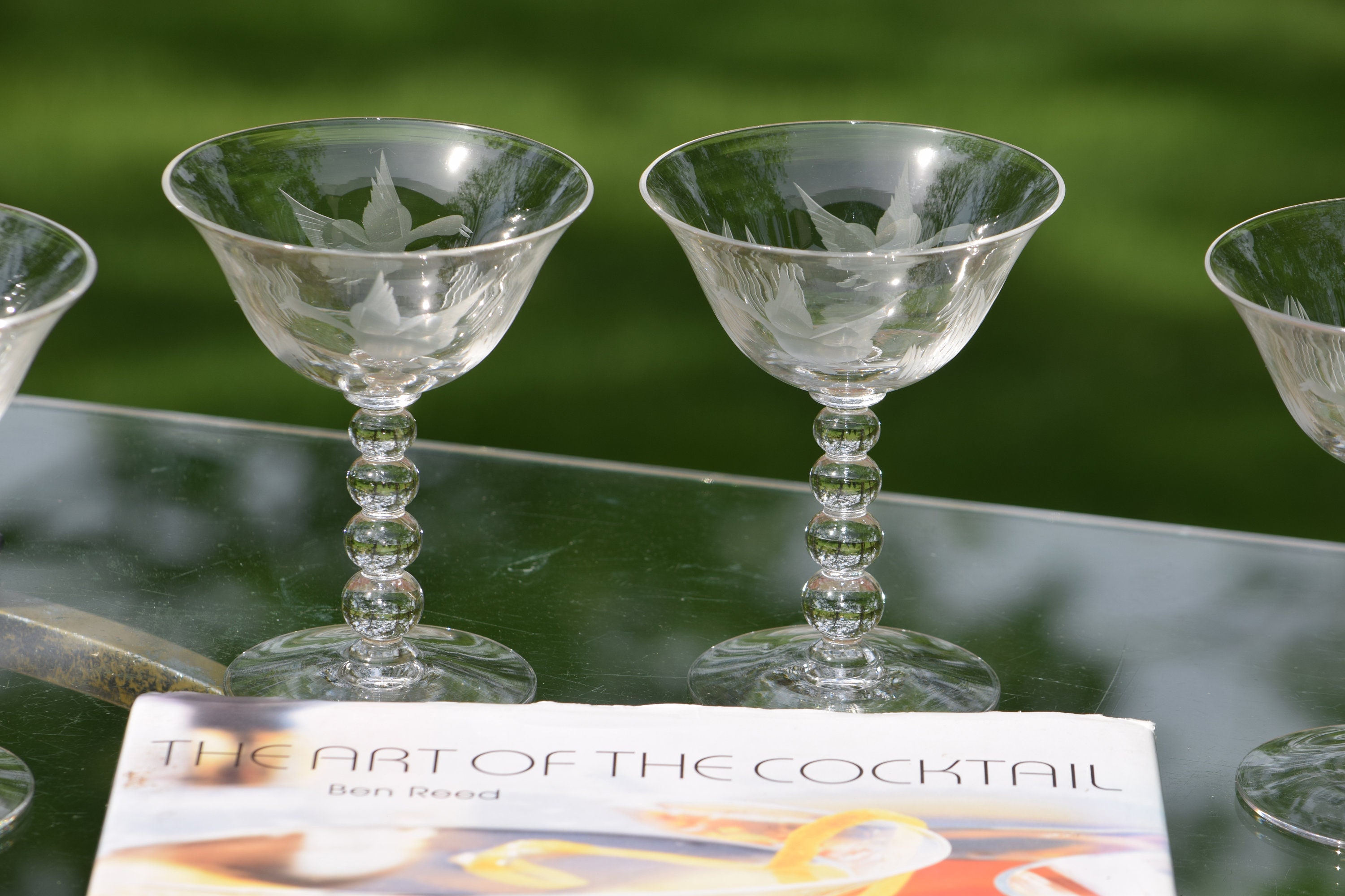 6 Vintage Cocktail - Martini Glasses, Candlewick, circa 1950's