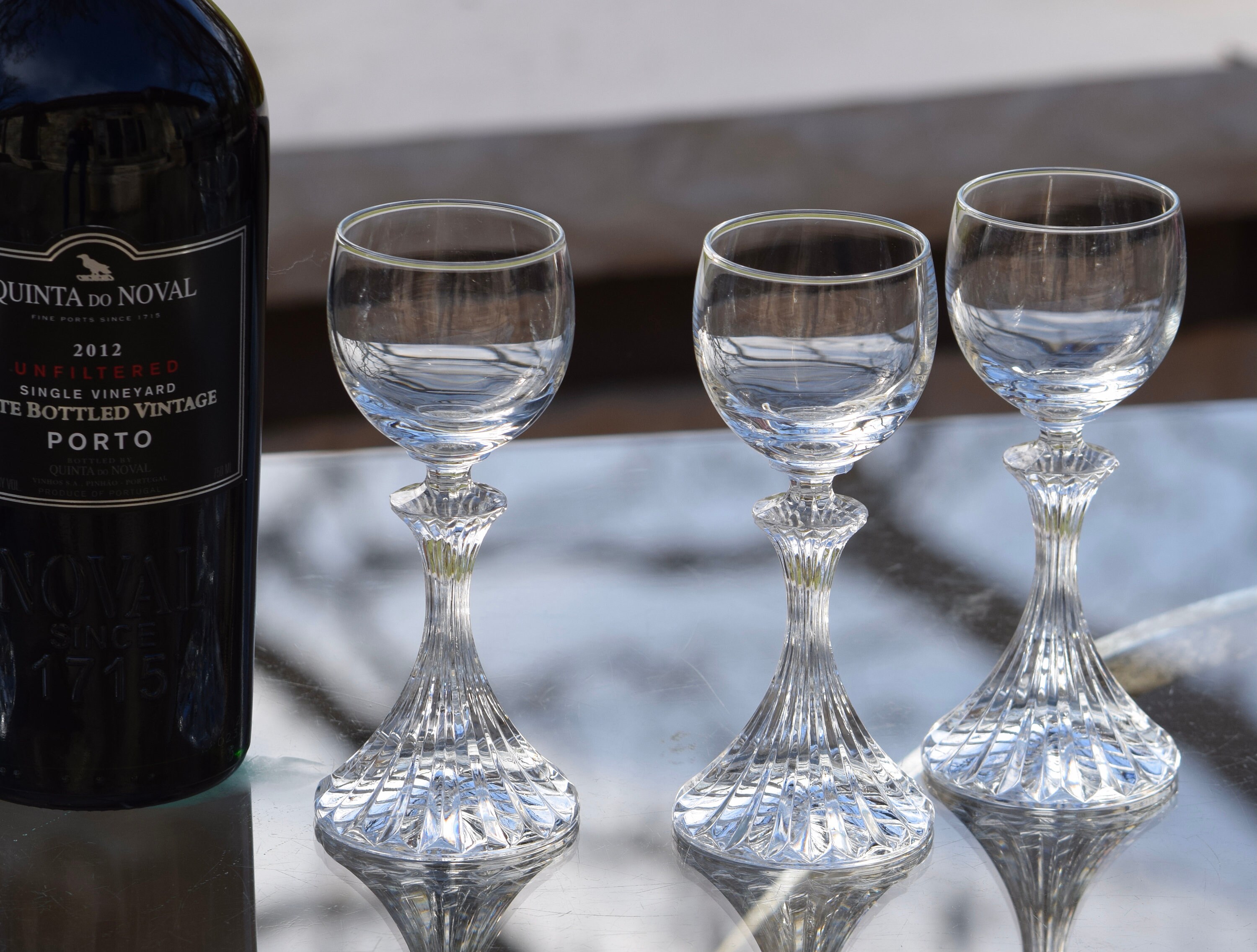 5 Vintage Crystal Wine Liqueur Cordials, Mikasa The Ritz 1989, 3 oz After dinner Drinks, 3