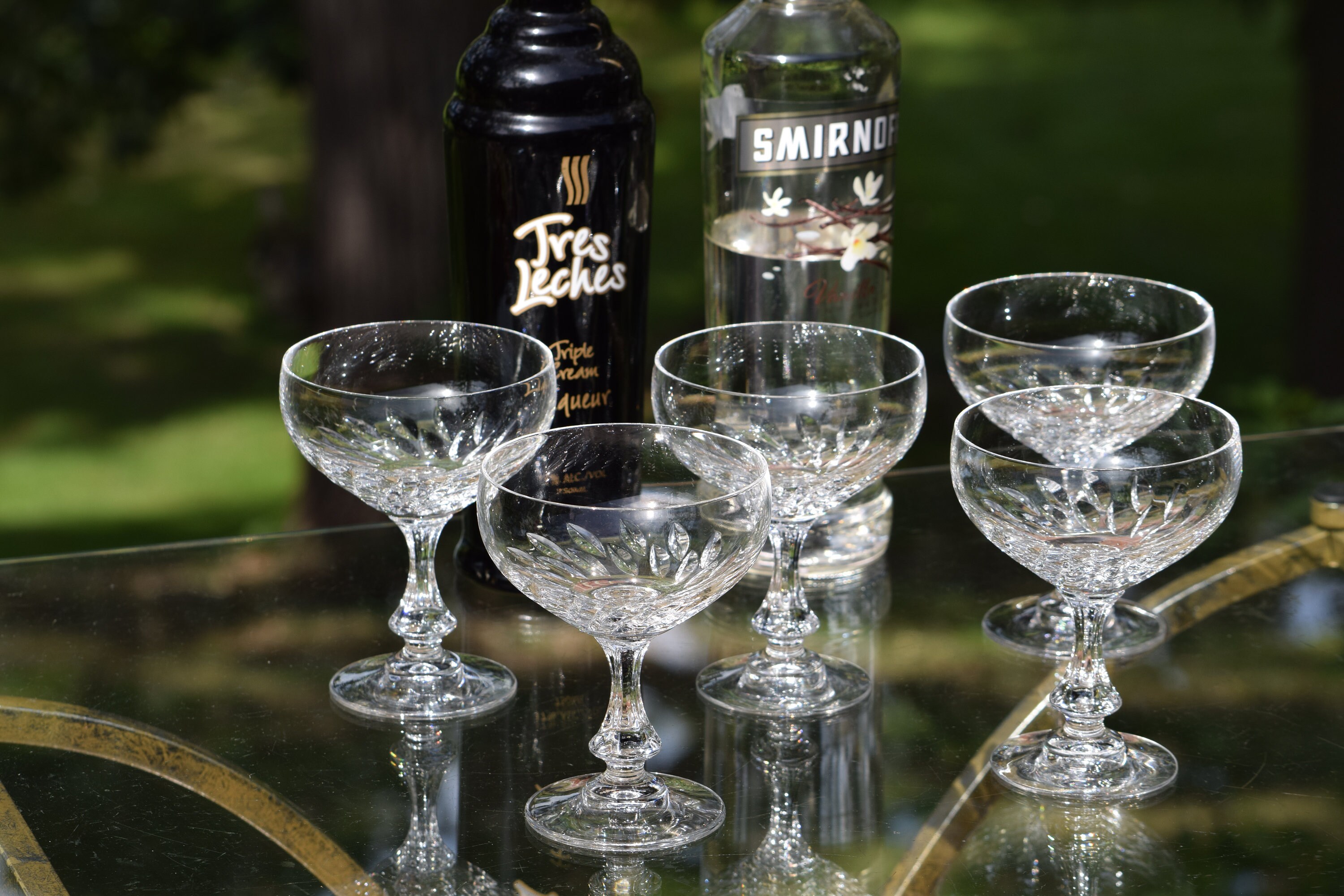 Vintage CRYSTAL Cocktail Glasses, Set of 5, Mixologist Craft Cocktail