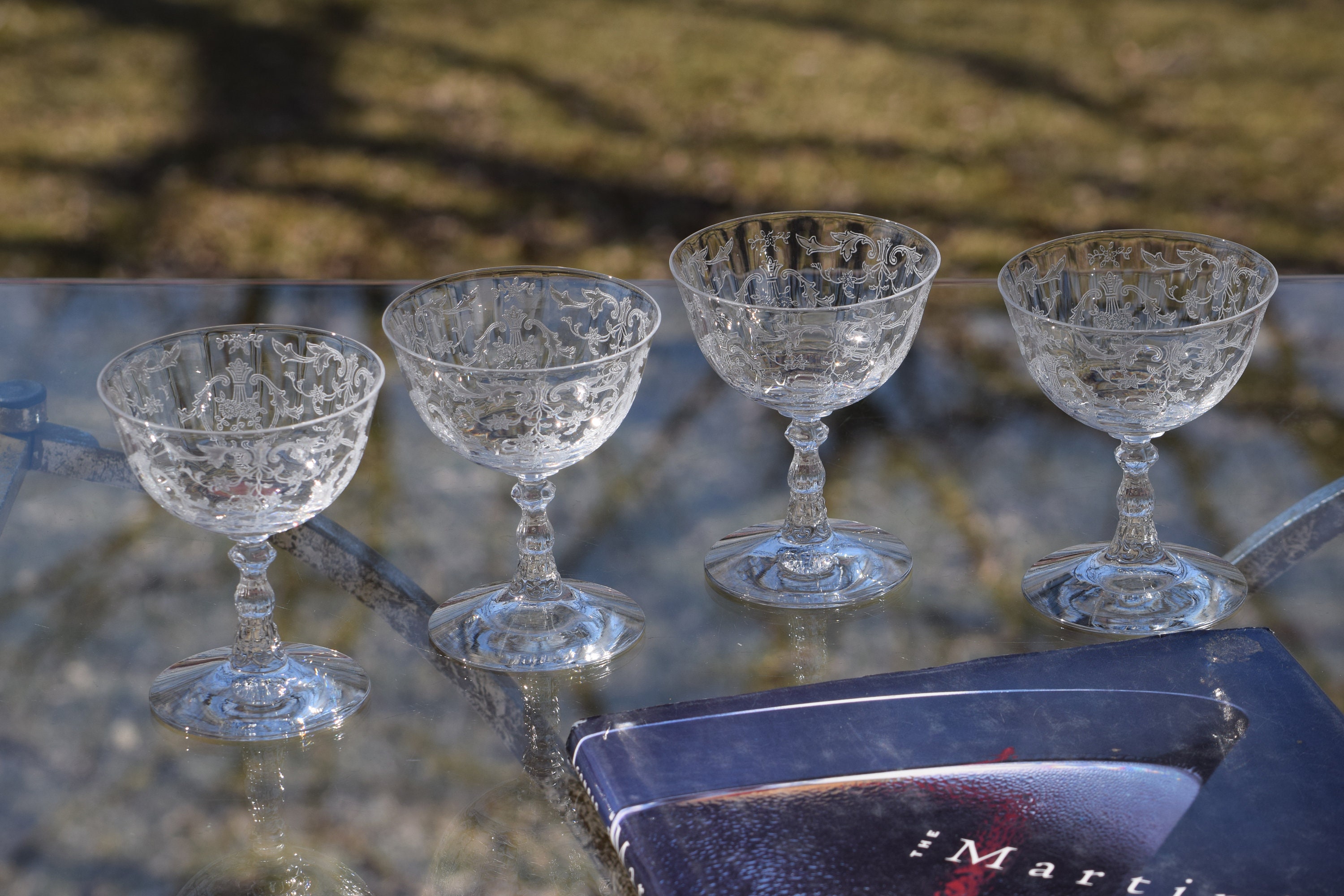 7 etched crystal champagne saucers campestre.al.gov.br