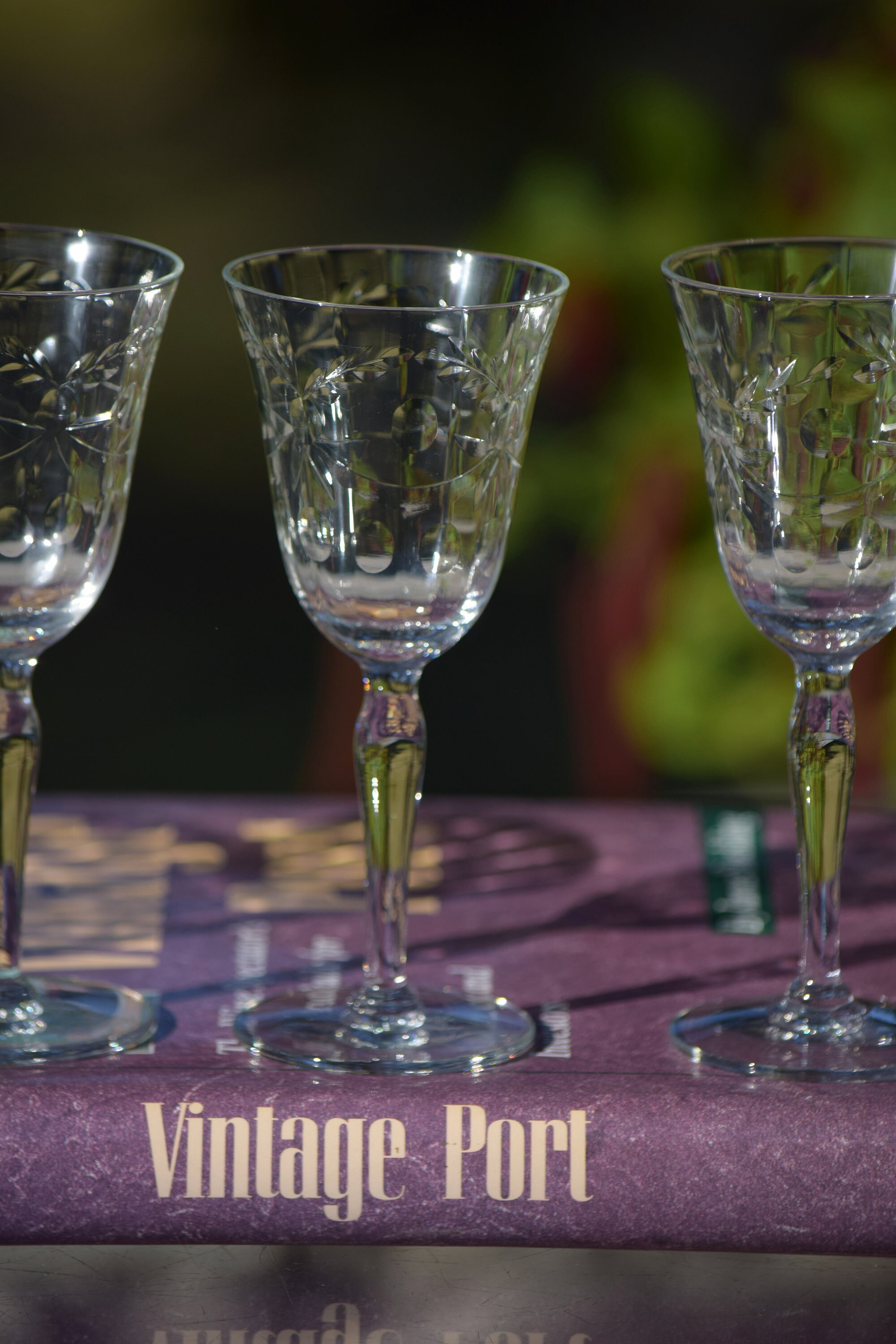 5 Vintage Etched Wine Liquor Glasses, 3 oz After Dinner Drink Glasses