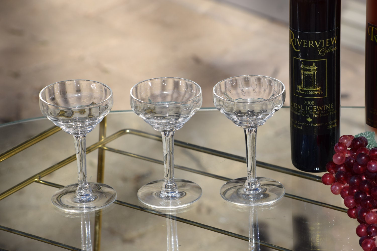 Vintage Wine Liquor Cordial Glasses, Set of 4, Vintage Wine Cordials