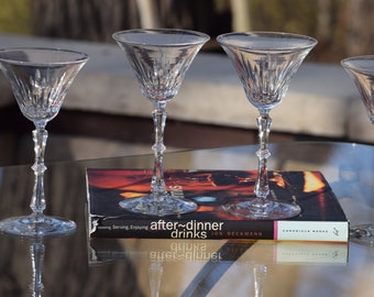 5 Vintage Etched Liqueur Glasses: Bryce, 1950s Cocktail Glasses