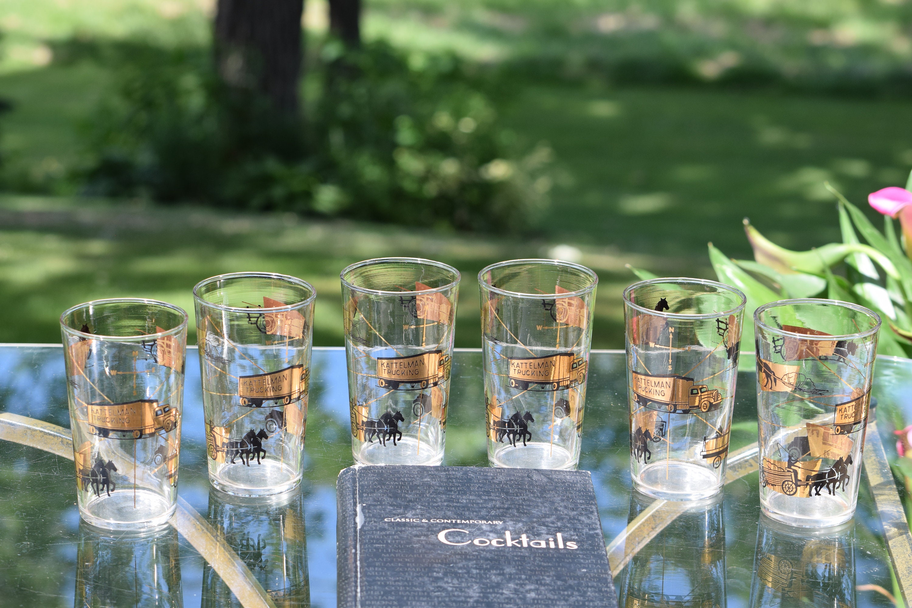 6 Vintage LIBBEY Highball Glasses Cocktail Glasses, 1950's LIBBEY