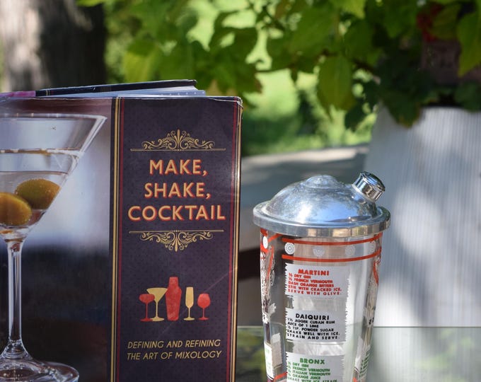 Vintage Cocktail Shaker: Mid-Century Bar Cart Decor, Batch Cocktail Shaker, 1950's