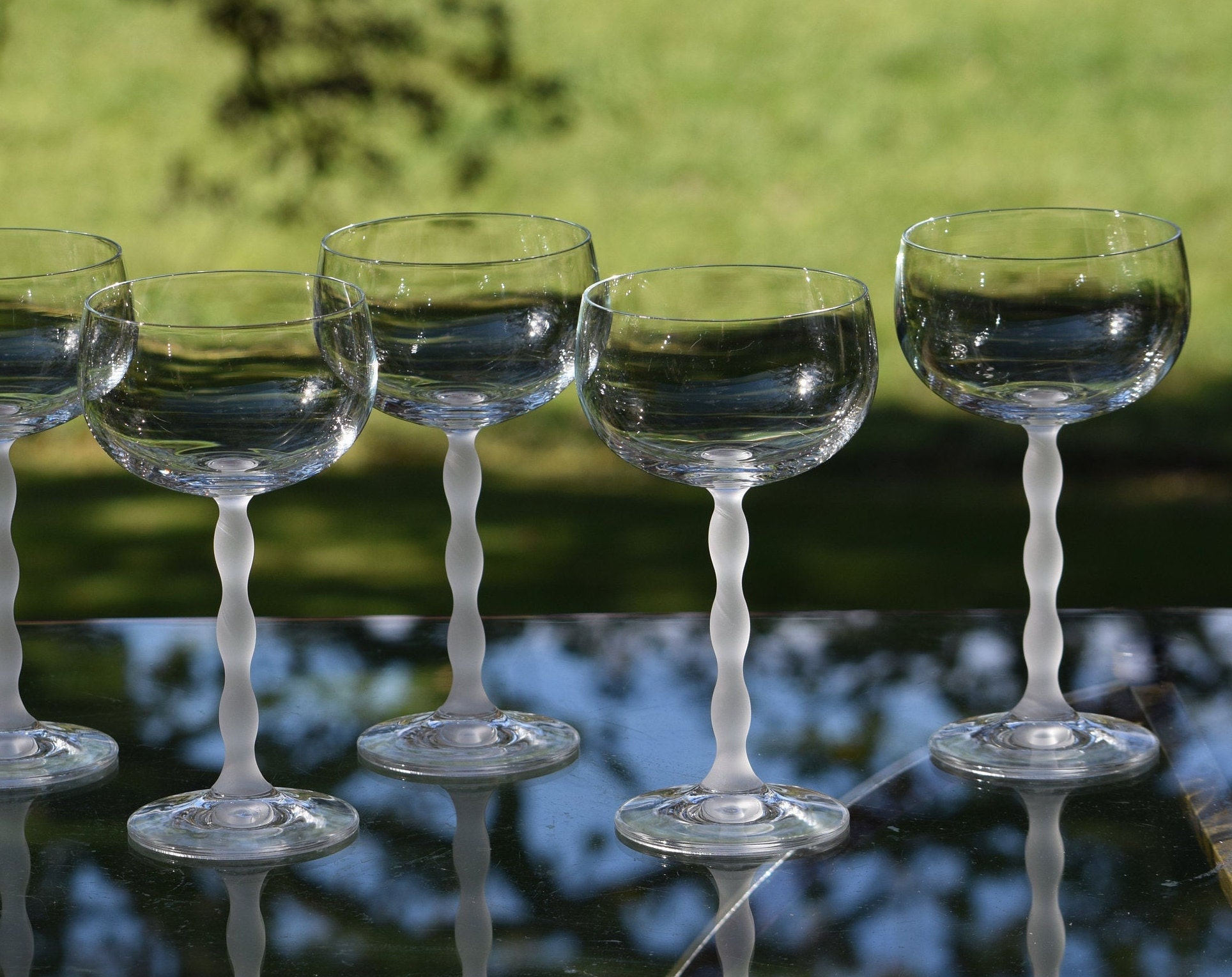 Vintage CRYSTAL Frosted Stem Cocktail Coupes, Set of 6 ...