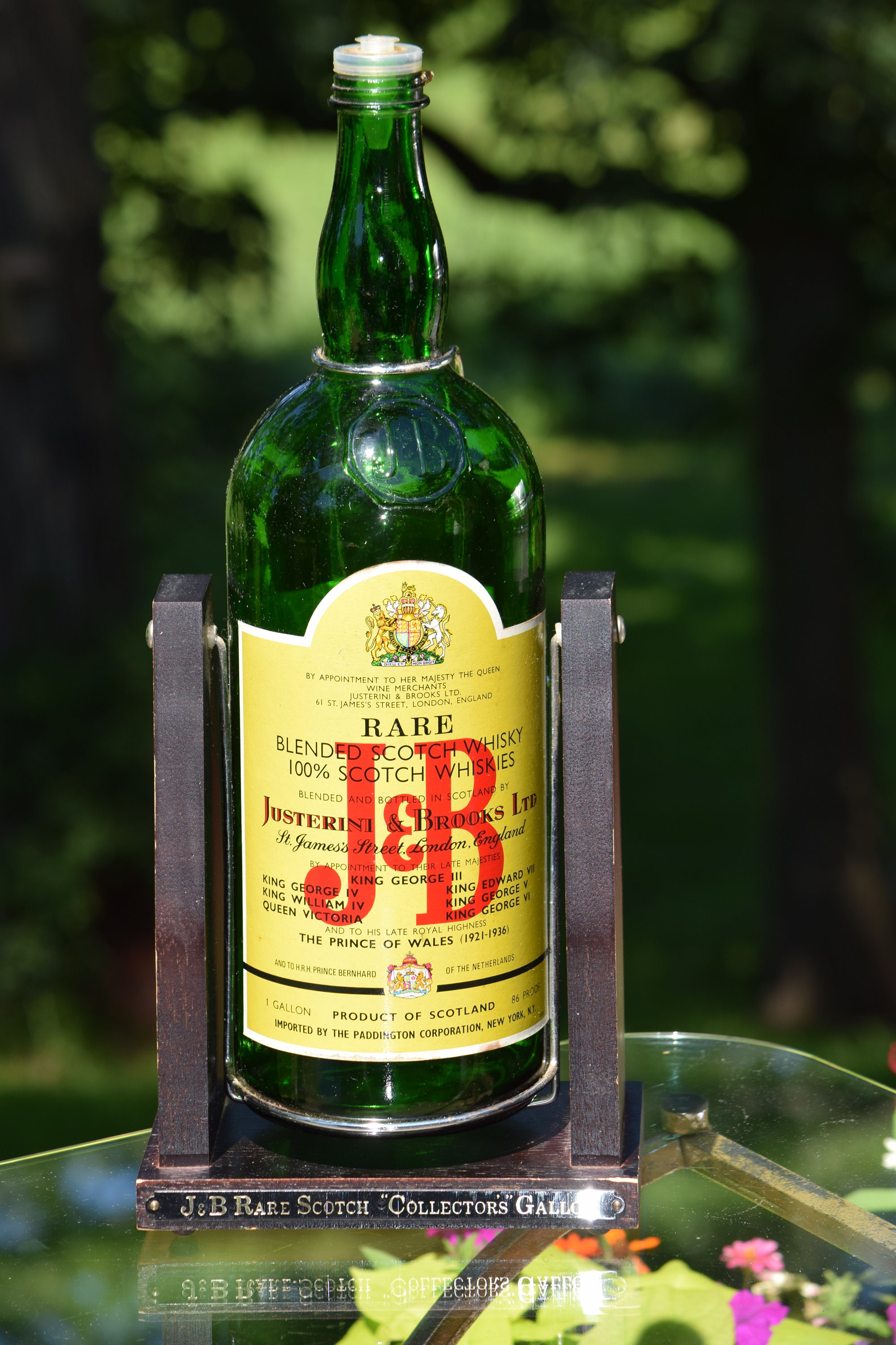 Vintage Justerini & Brooks Ltd J&B Scotch Whiskey One Gallon Wooden - Ruby  Lane