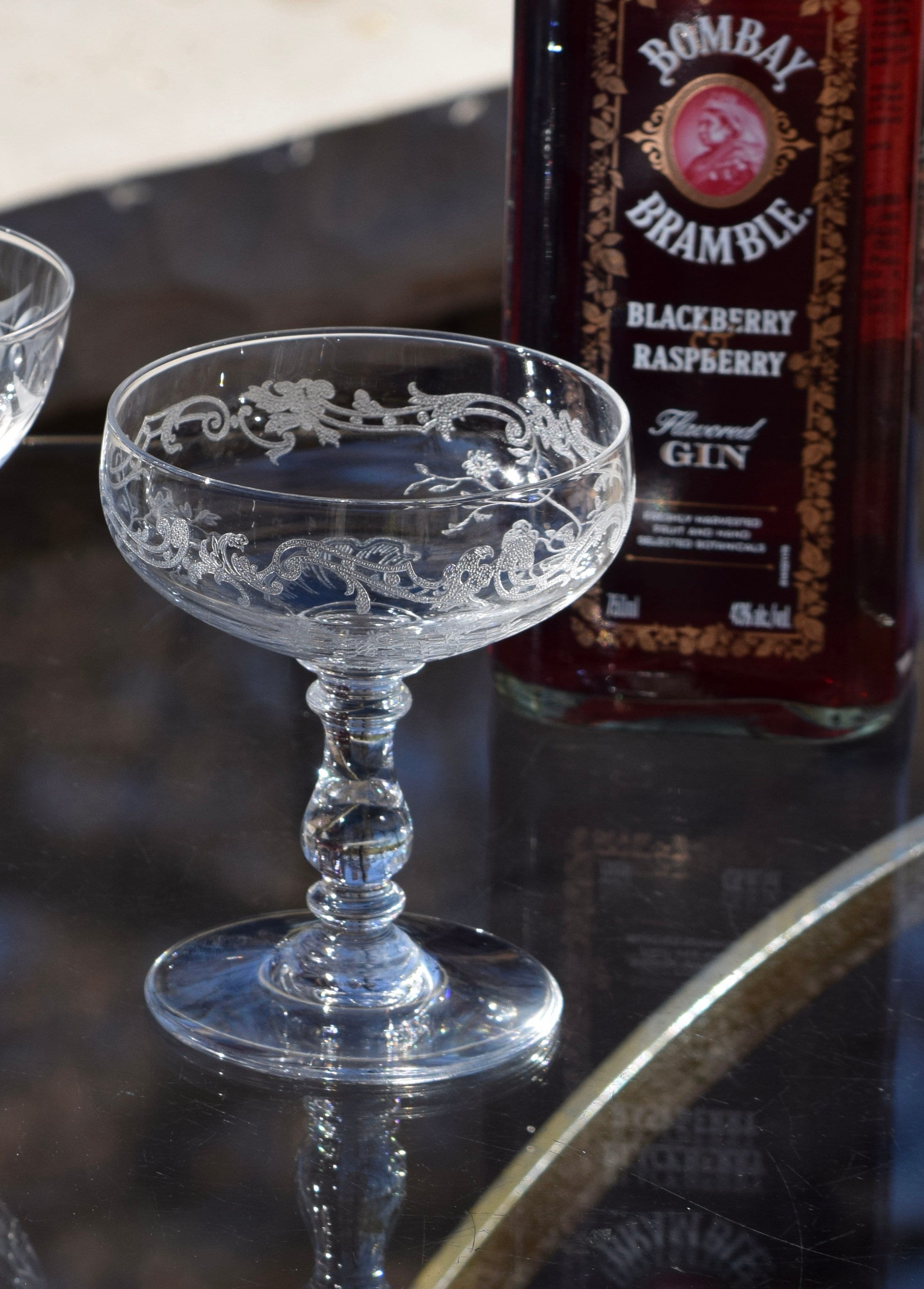 2 Vintage BACCARAT Crystal Cocktail Glasses, 2 Mis-Matched 2 Vintage BACCARAT Crystal Cocktail Glasses, 2 Mis-Matched