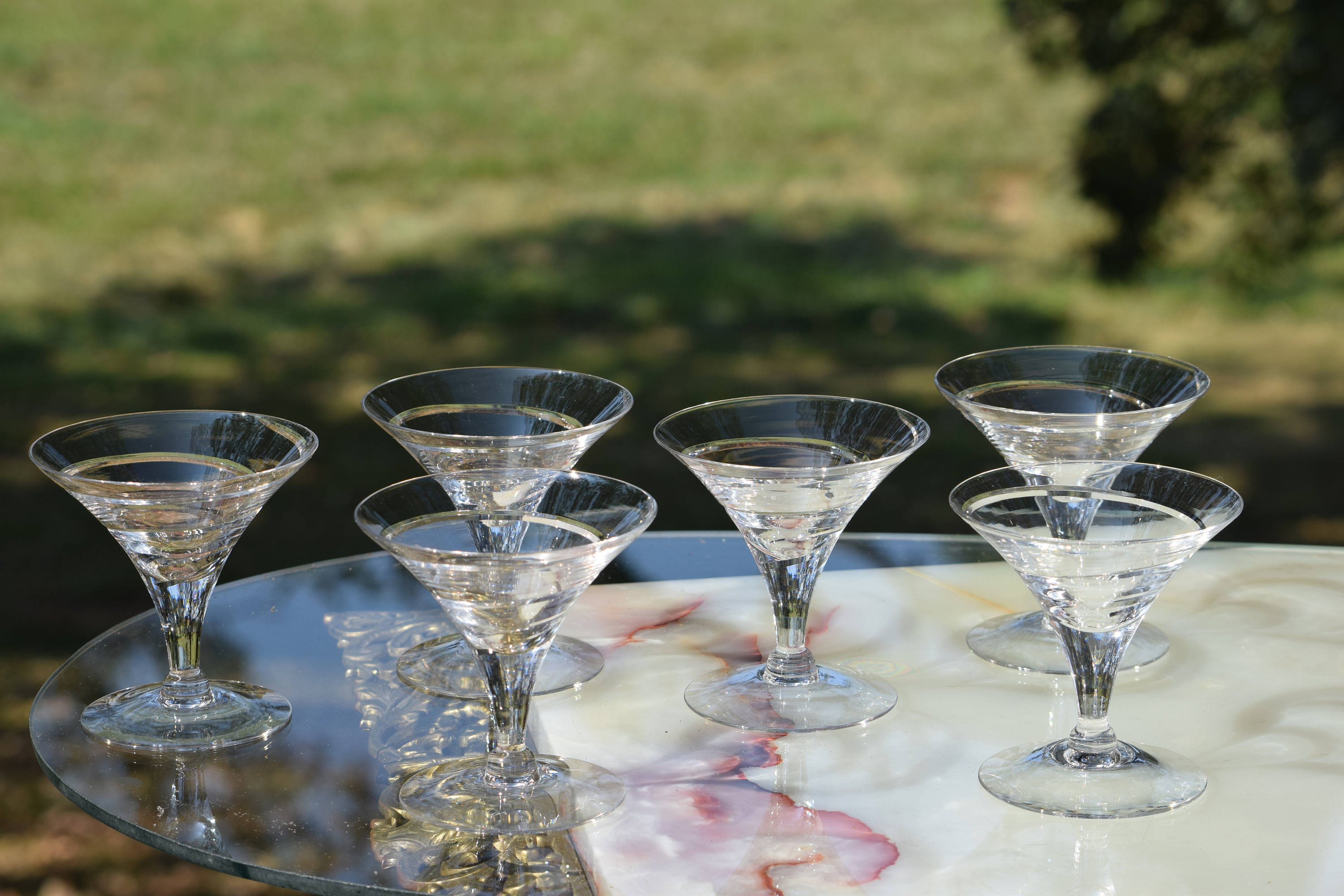 Vintage CRYSTAL Martini Glasses, Set of 6, Small Martini Cocktail