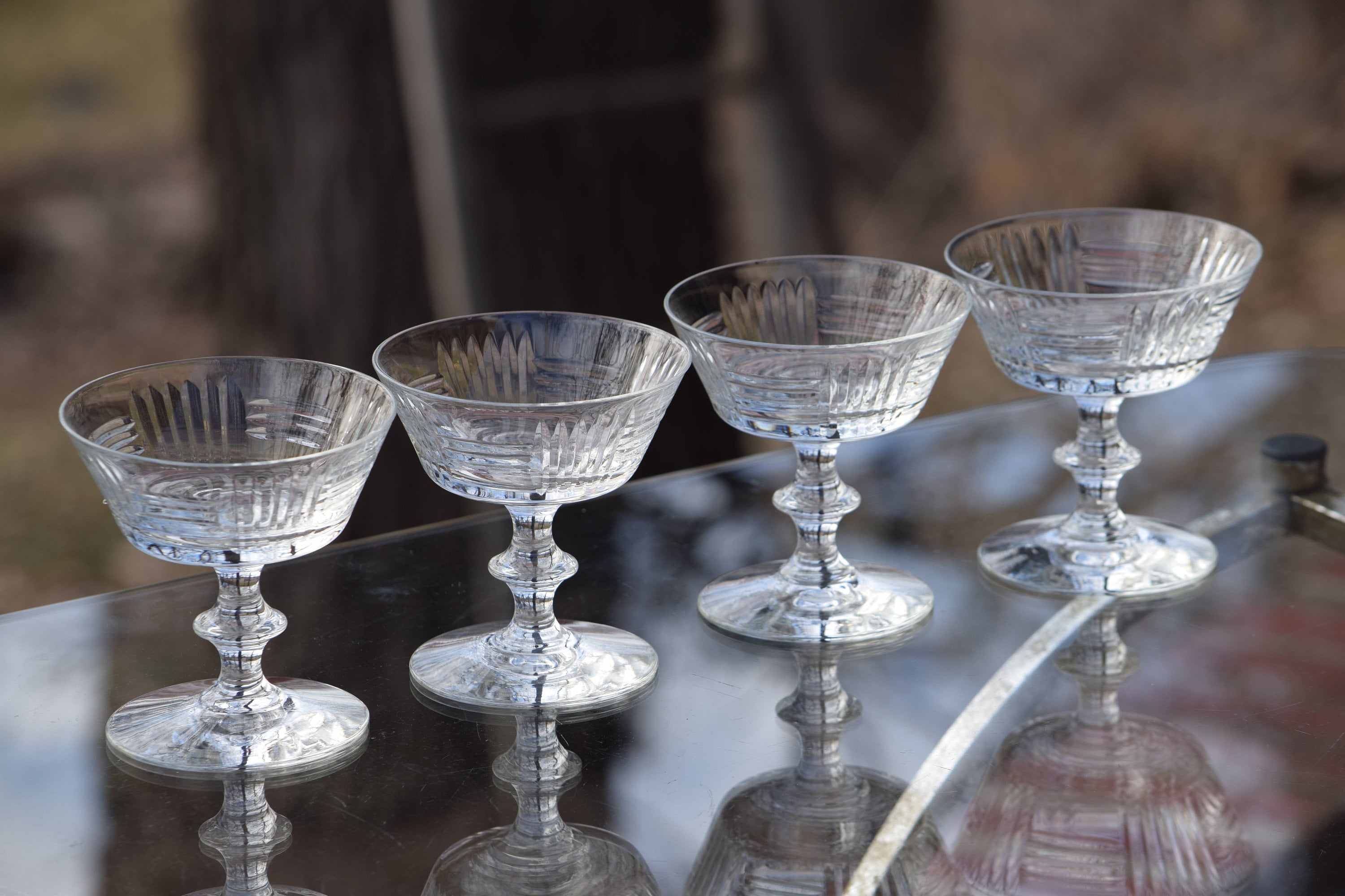 Vintage Cocktail Martini Glasses, Set of 4, circa 1950's, Mixologist
