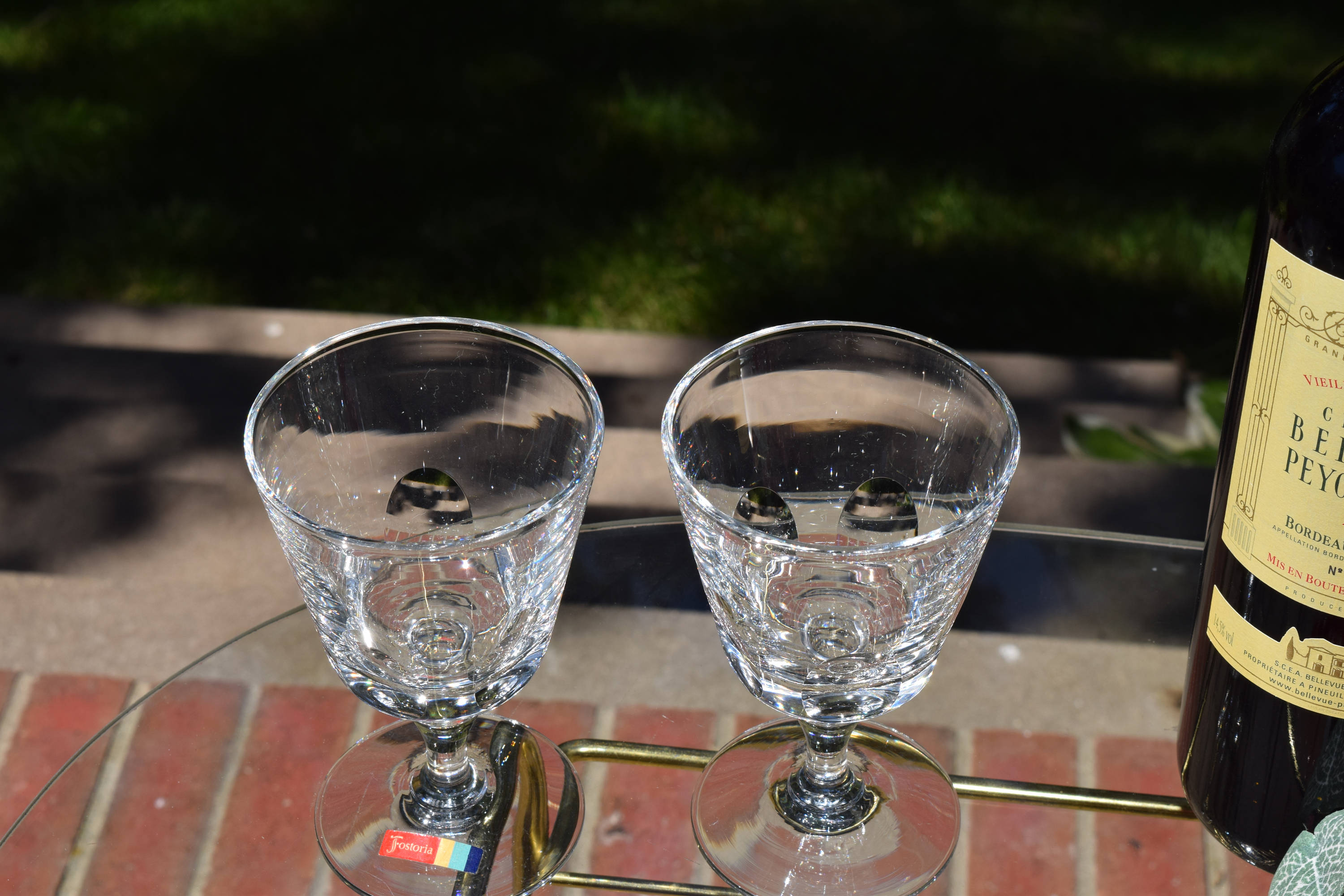 4 Vintage Claret Wine Glasses, Set of 4, Fostoria, circa 1960's