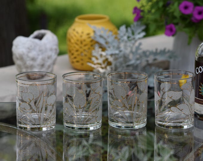 Serve In STYLE!  Vintage CULVER Whiskey Double Old Fashioned glasses, Culver Barware 1960's, American Made Vintage Cocktail Glasses