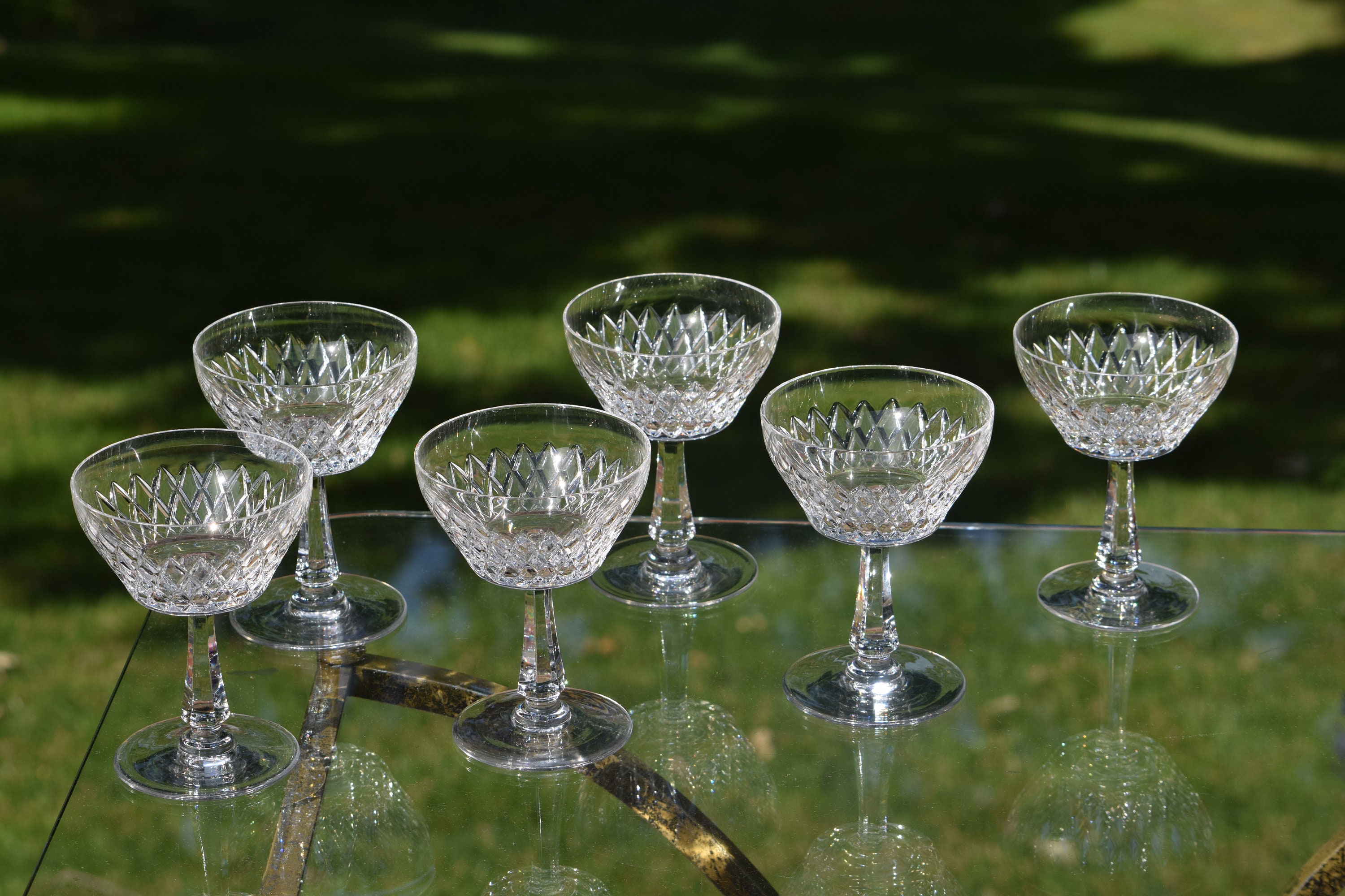 Vintage Crystal Cocktail Martini Glasses, Set of 6, Vintage Crystal