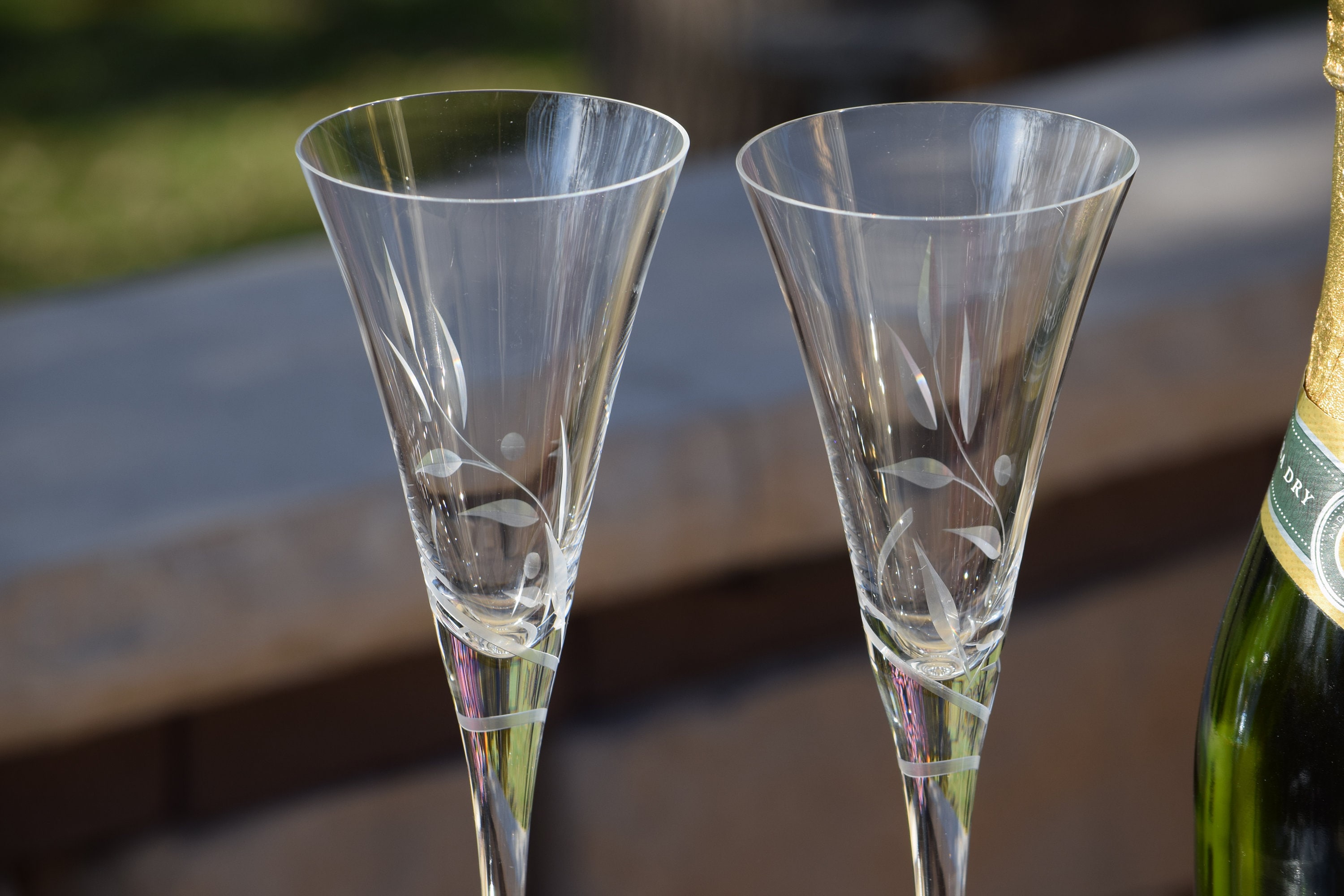 Vintage Cut Crystal Glass Champagne Flutes – Linnhes