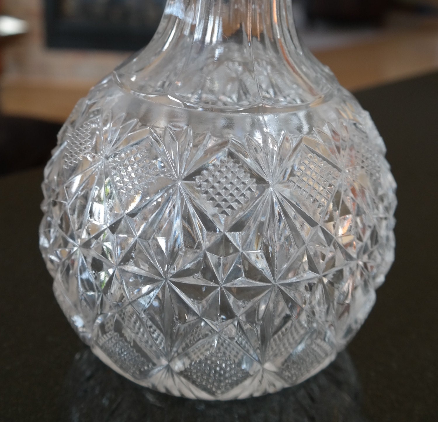 Antique EAPG Early American Pressed Glass Blown Decanter with