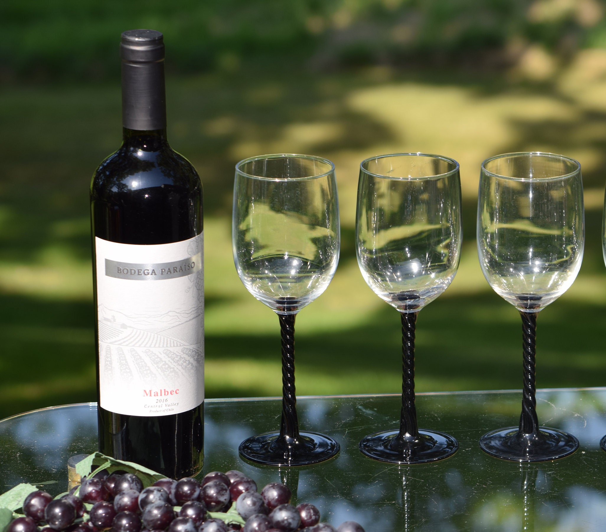 Black Stem Wine Glass - West Coast Event Productions, Inc.