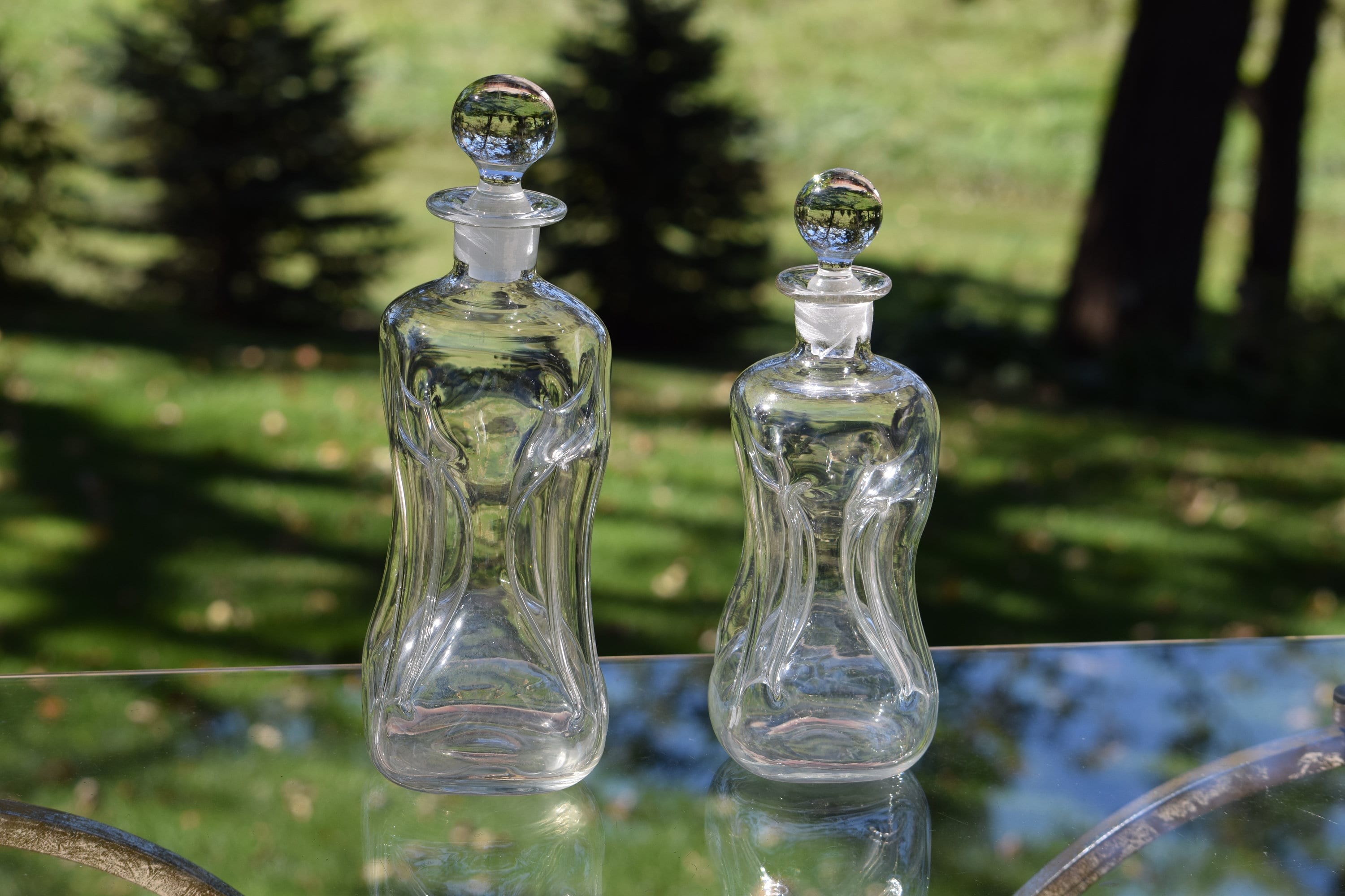 Vintage Set of Art Deco Holmegaard KLUK KLUK Wine DECANTER w/ Stopper