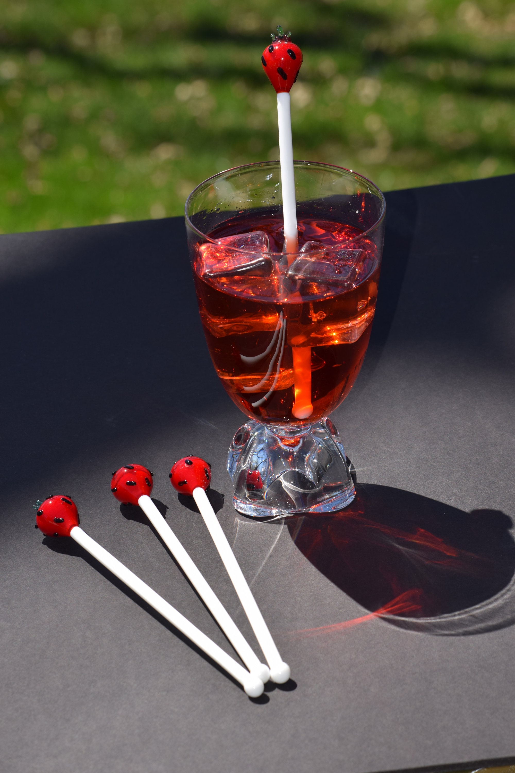 Vintage Cocktail Swizzler Sticks, Set of 4, Vintage Glass Cocktail