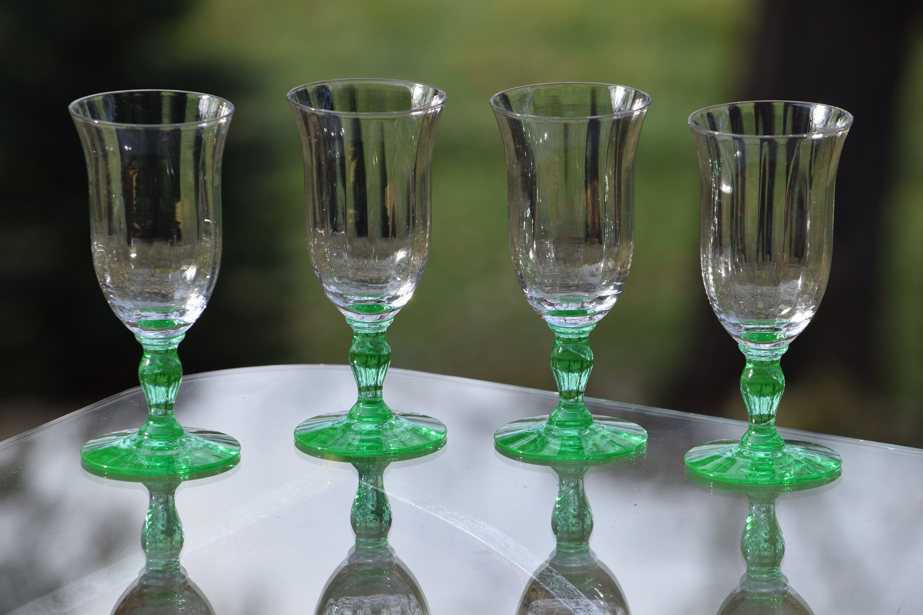 Vintage Green Wine Glasses Set Of 4 Vintage After Dinner Drink Glasses 4 Oz Dessert Port