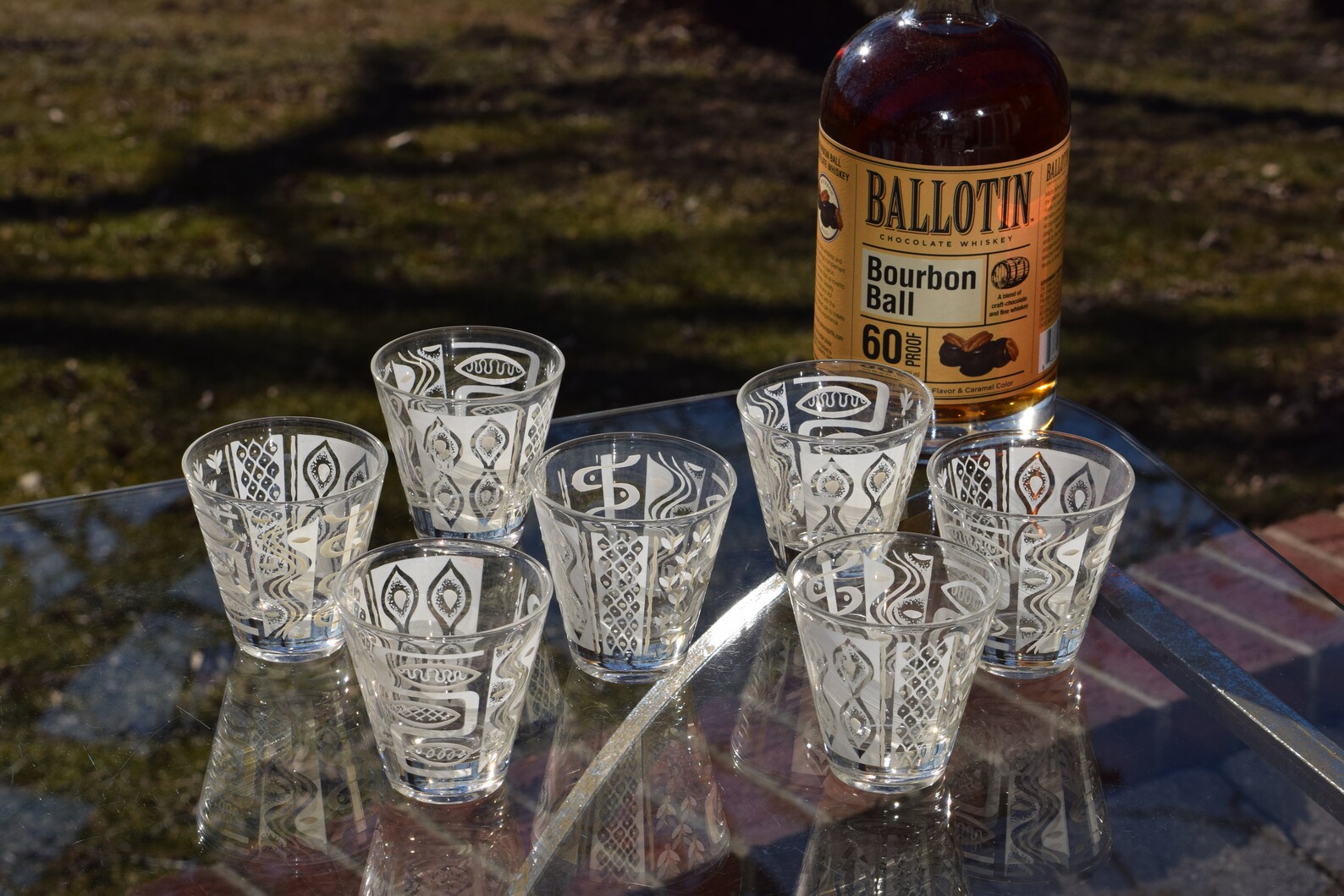 Vintage Mid Century Double Shot Glasses Set of 7 Vintage Etsy