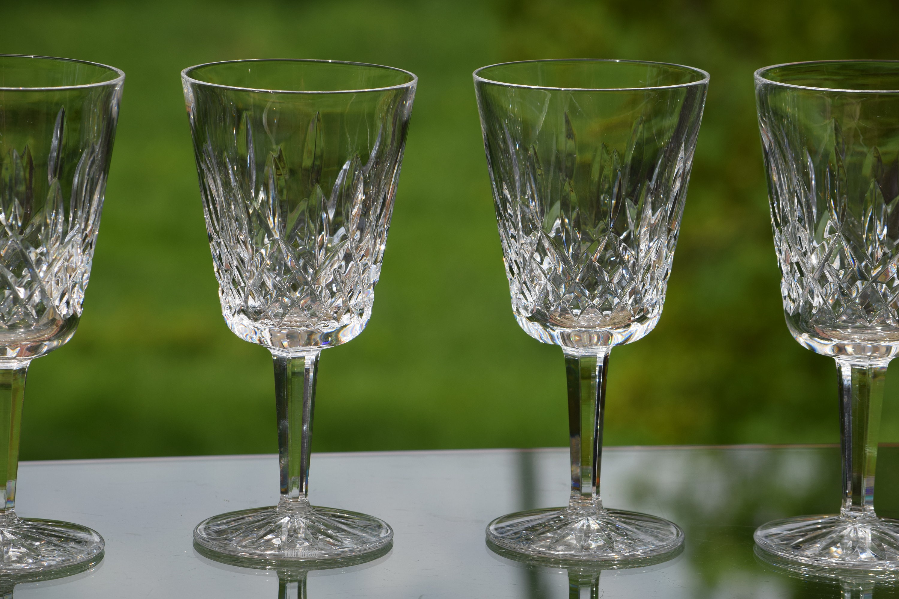 Vintage Crystal Wine Glasses, CRYSTAL WATERFORD, Lismore, 8 oz, 1950's, Set of 4, Crystal